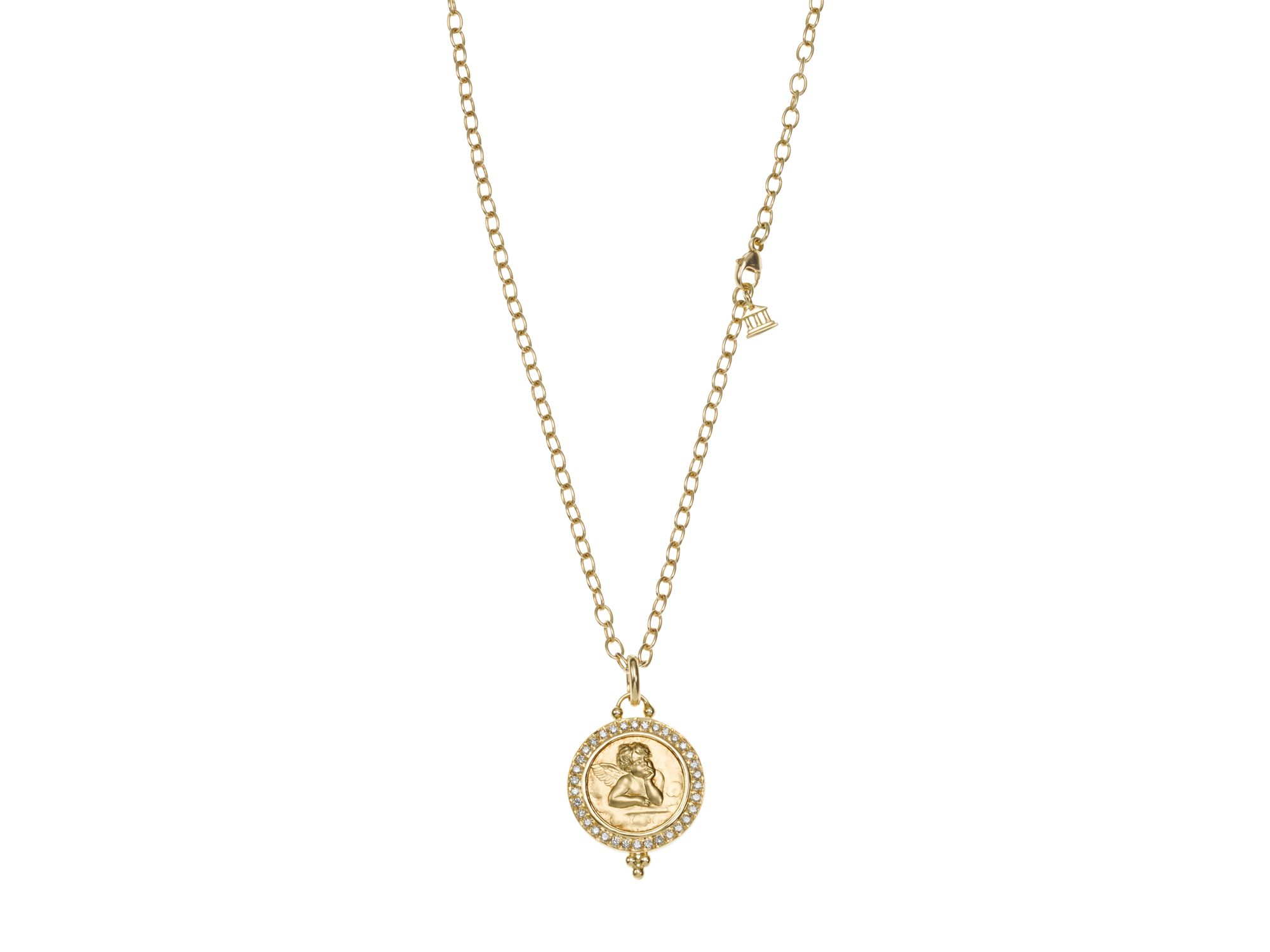 18K Gold 16mm Angel Pendant with Diamond Pavé — Image 9