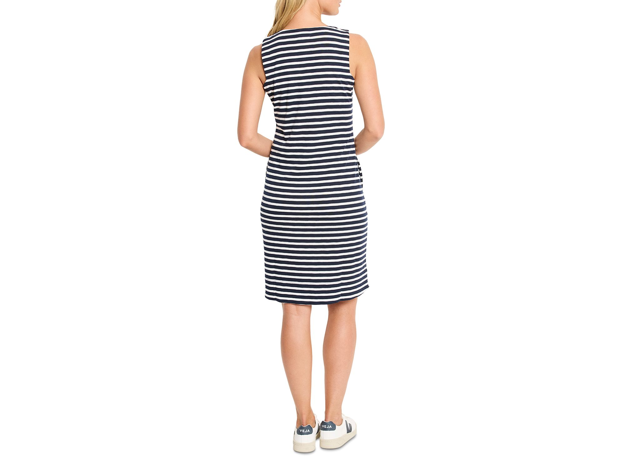 Striped Sleeveless V Neck Dress — Image 3