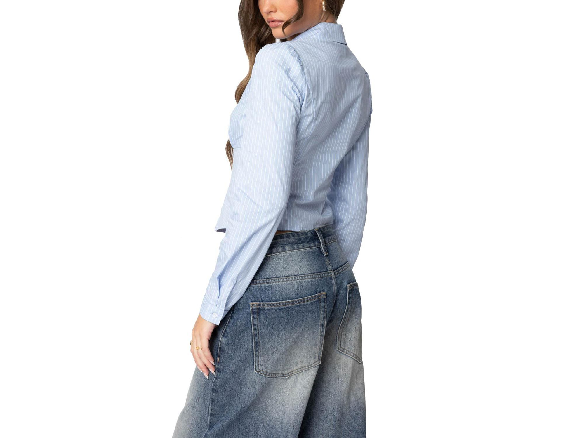 Tailored Pinstripe Button Up Shirt — Image 3