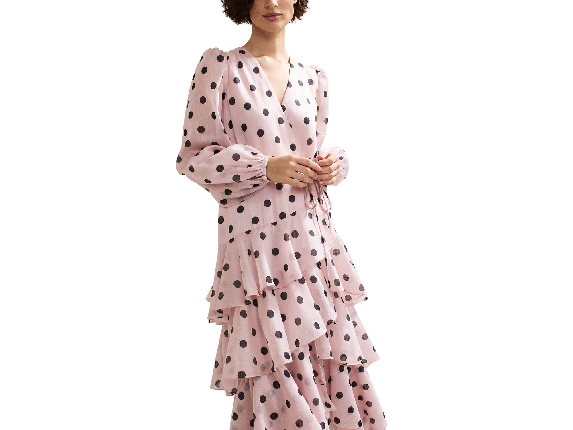 Spot Print Ruffle Dress — Image 6