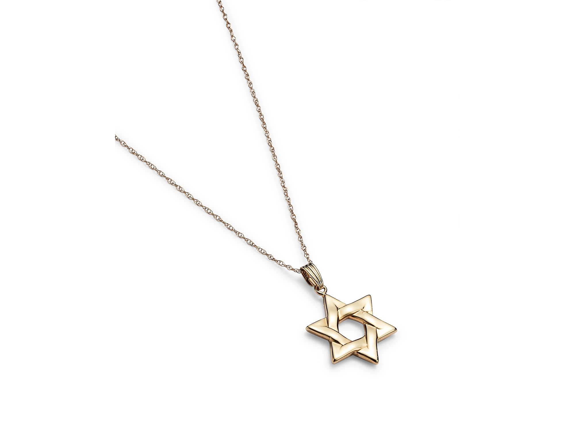 Star of David Pendant Necklace in 14K Yellow Gold, 18" — Image 4