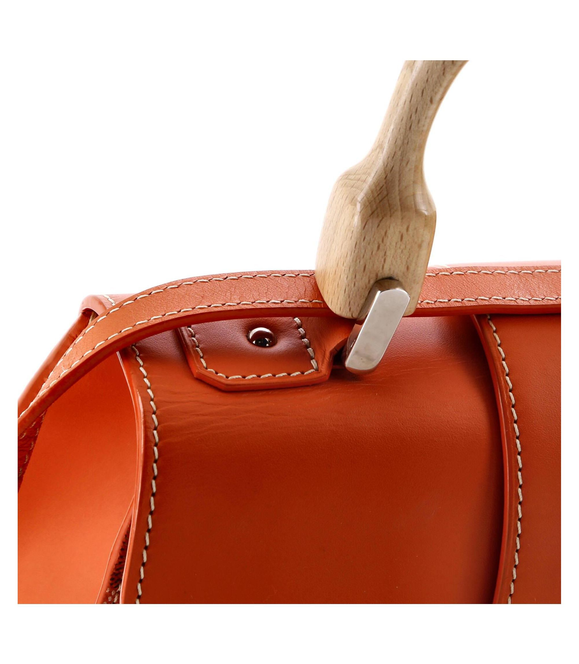 PM Saigon Top Handle Bag Coated Canvas with Leather — Image 3