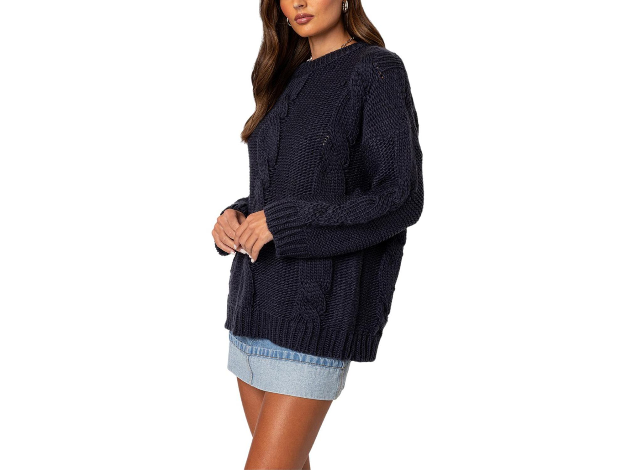Alene Oversized Cable Knit Sweater — Image 3