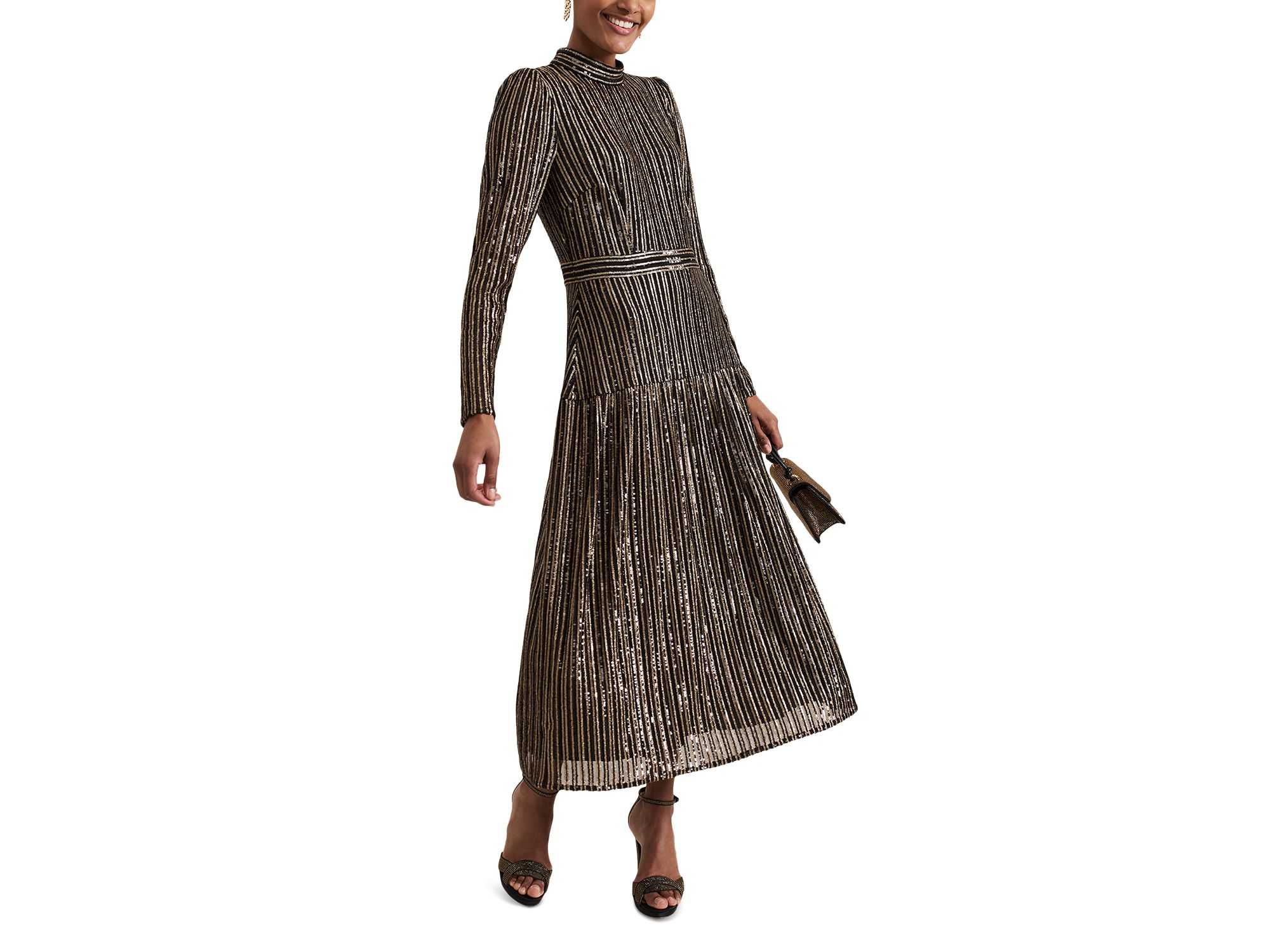 Gloria Sequin Stripe Midi Dress — Image 6