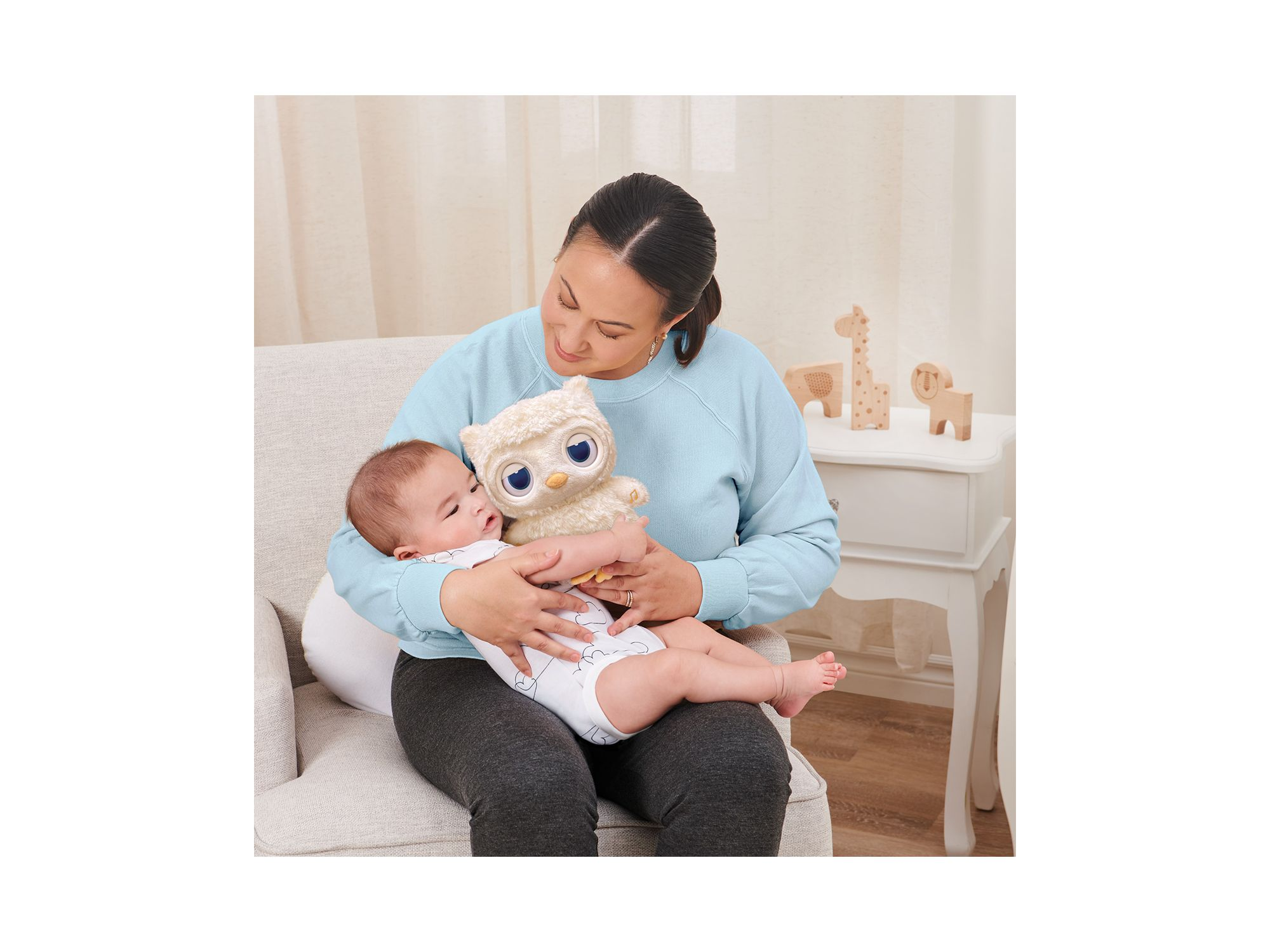 Baby Sleepy Eyes Owl Bedtime Soother Plush Night Light & Sound Machine, 8" - Ages 0+ — Image 3
