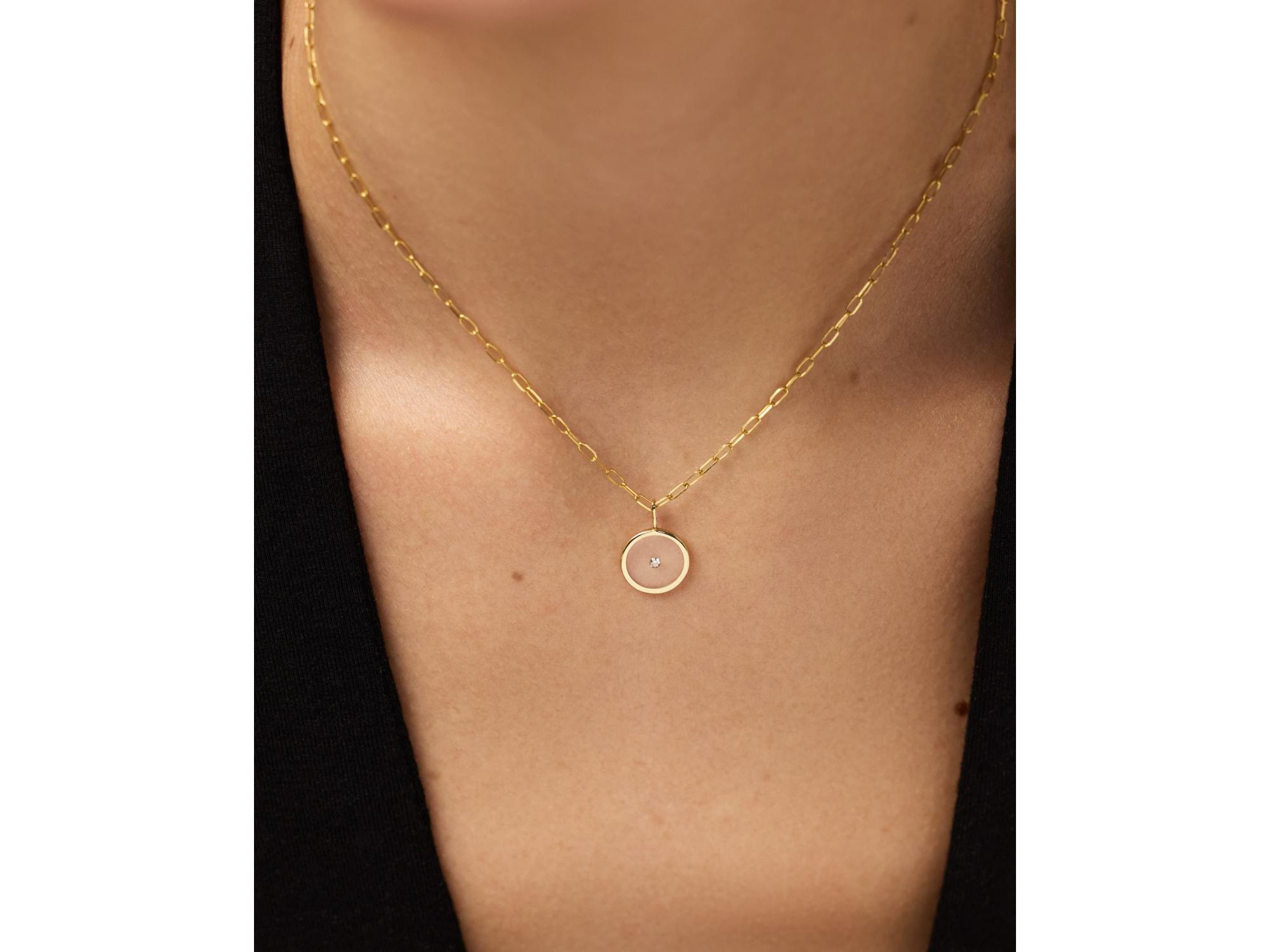 10k Gold Floating Lab Grown Diamond Large Necklace — Image 3