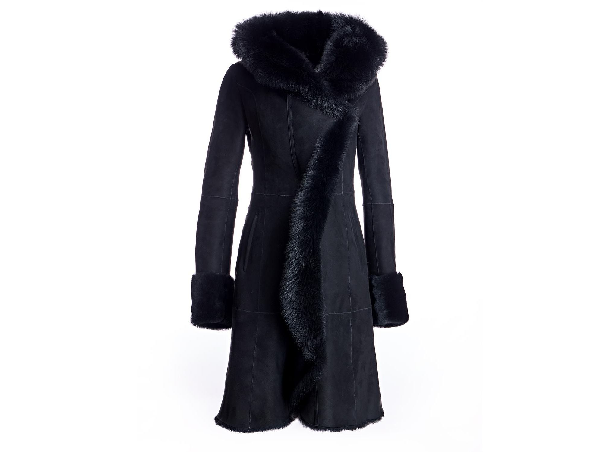 Hooded Shearling Coat — Image 5