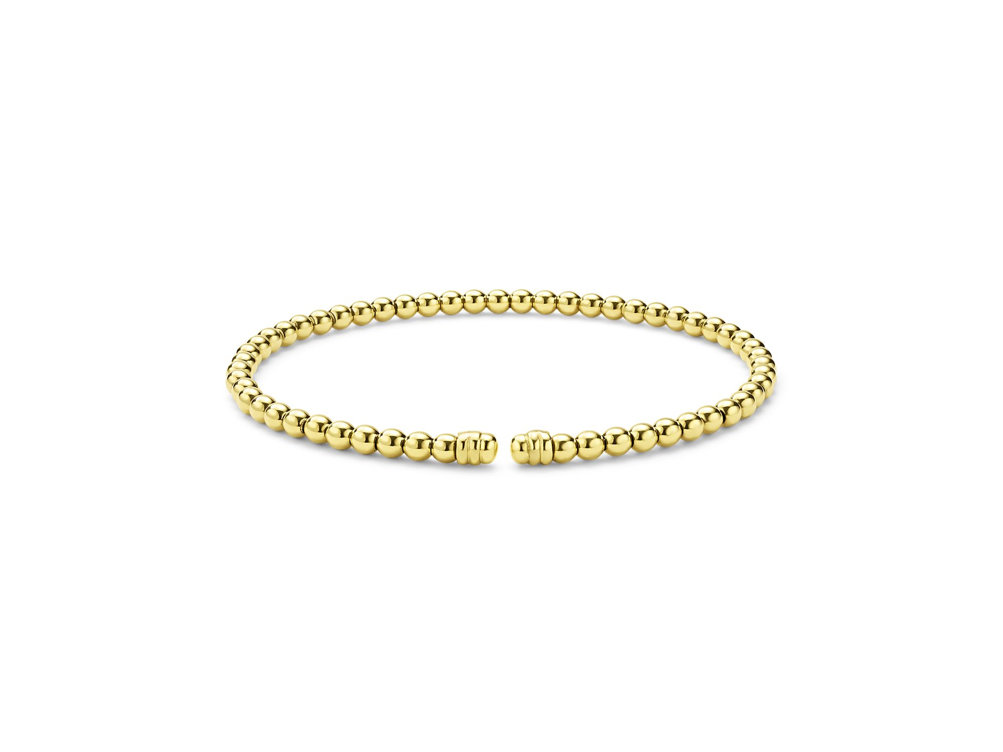18K Yellow Gold Caviar Gold Beaded Cuff Bracelet — Image 4