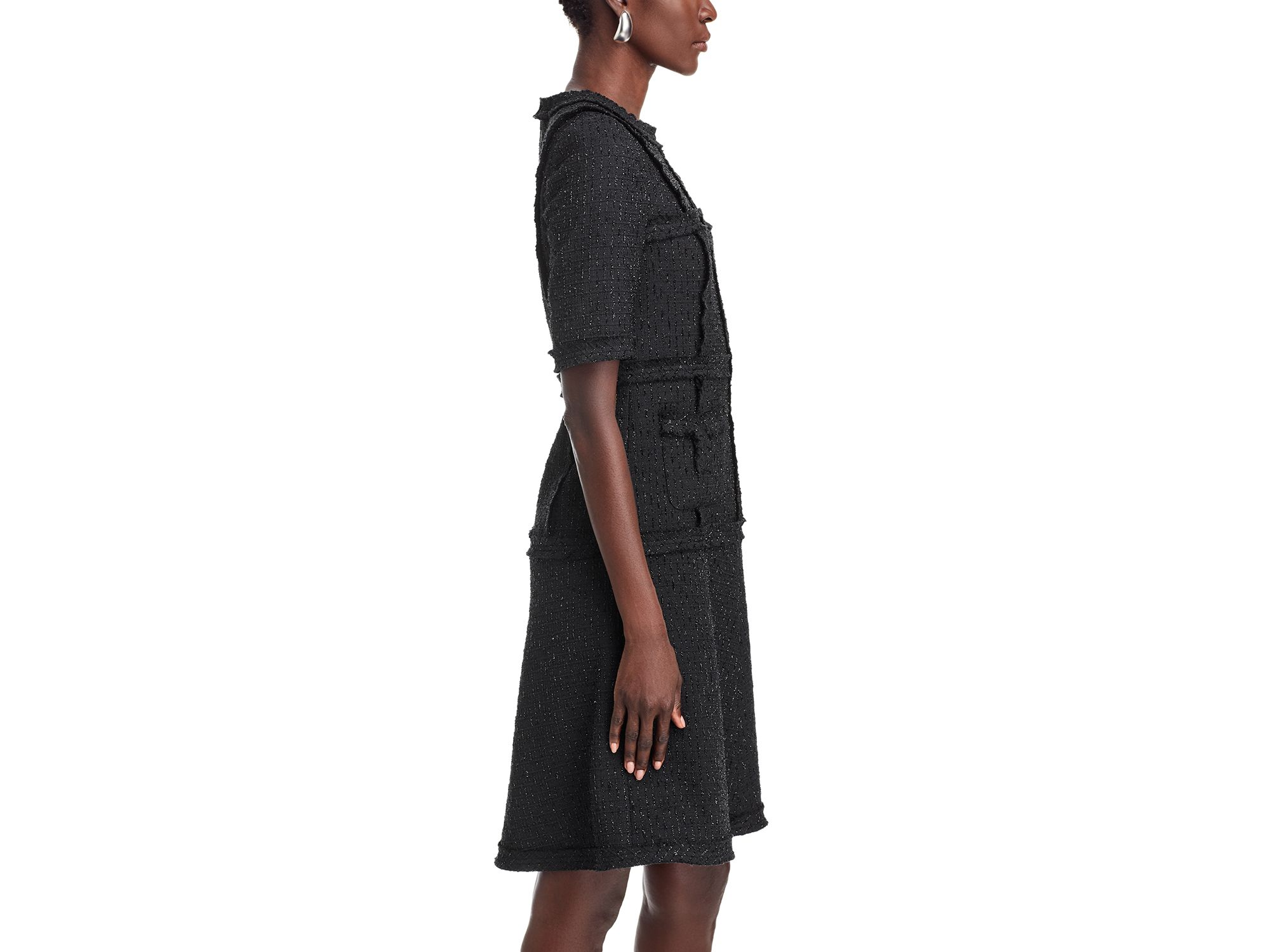 Metallic Tweed Geo Stripe Dress — Image 6