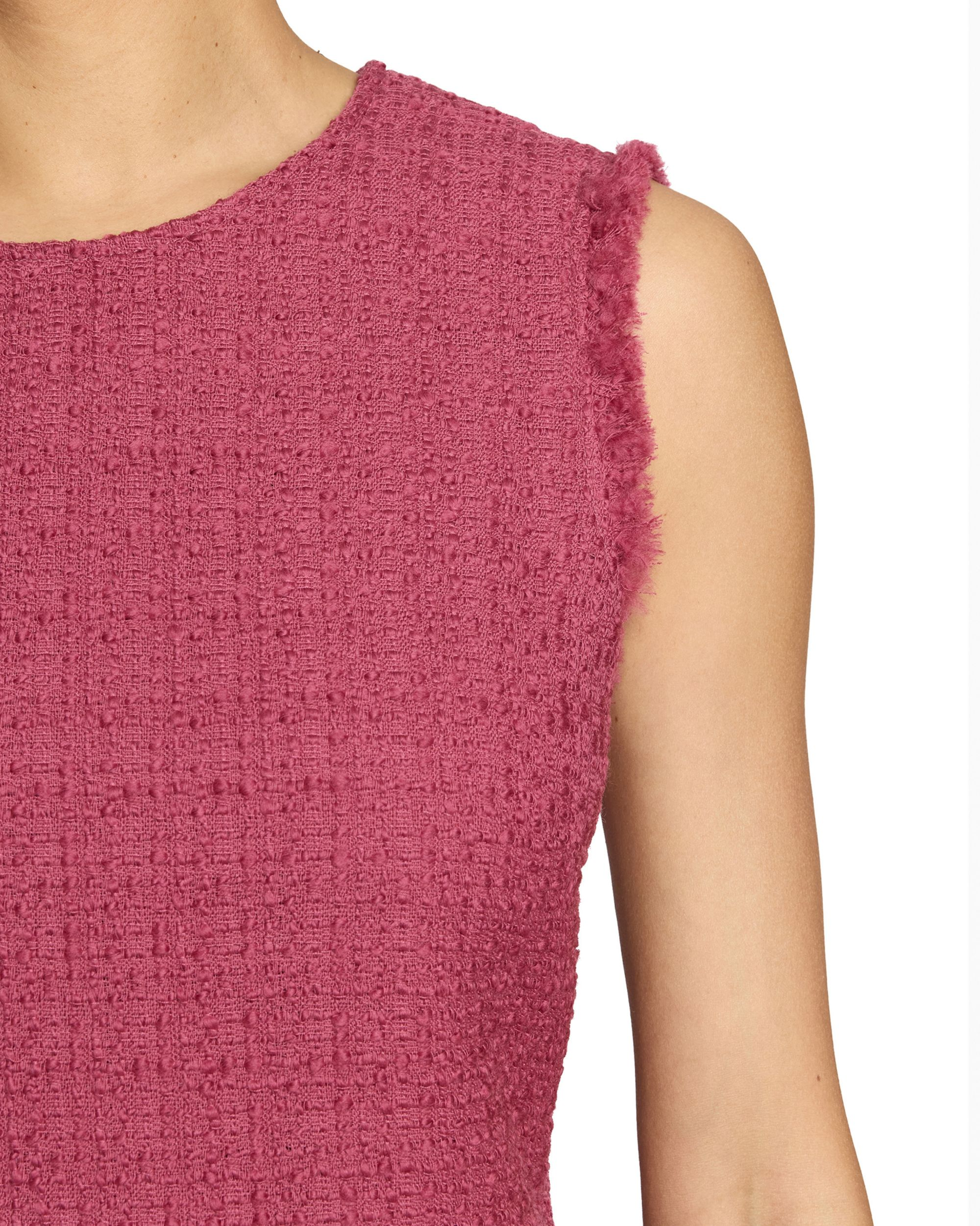 Aretha Sleeveless Shift Tweed Dress — Image 3