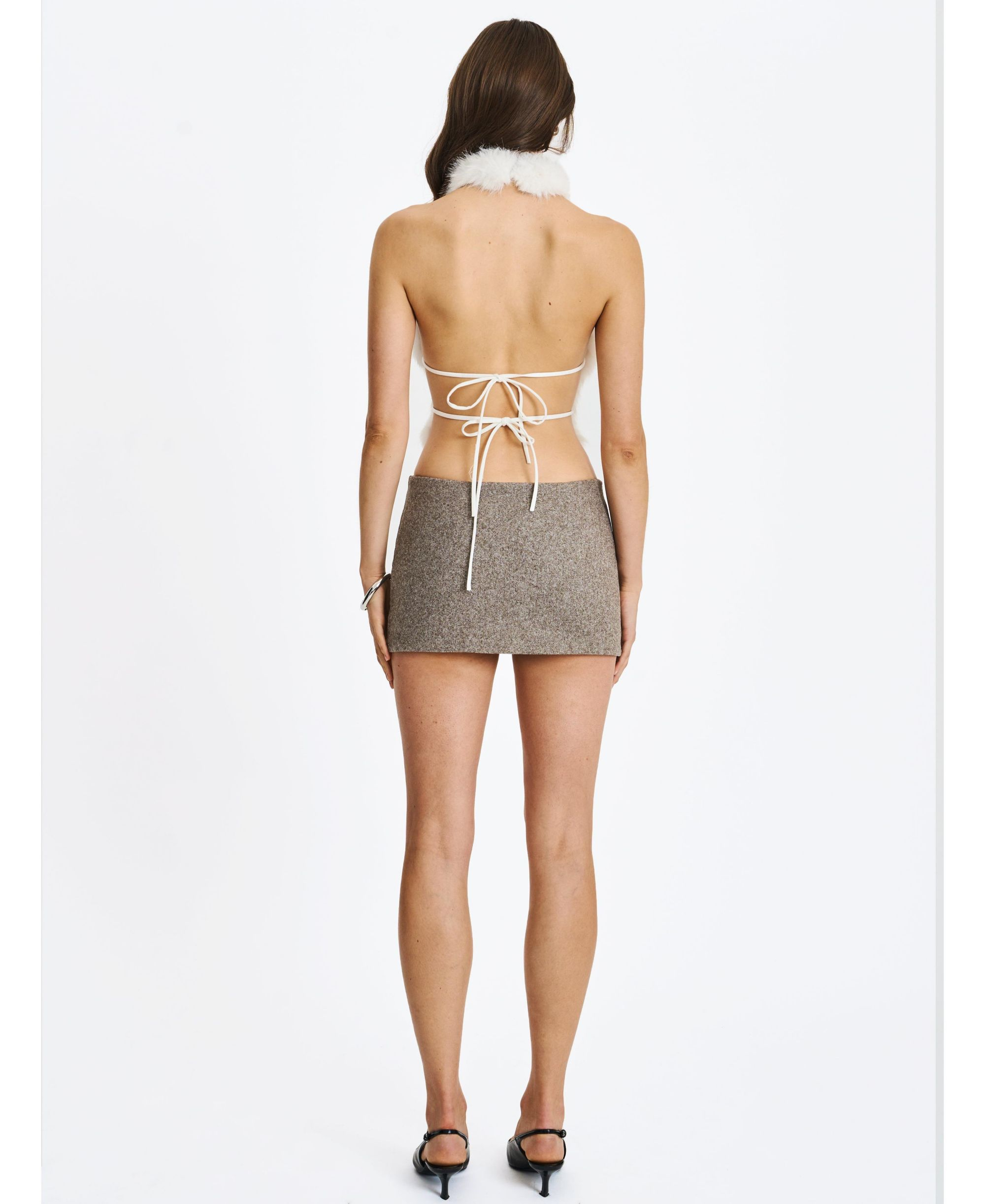 Oona Backless Contoured Fur Halter Top — Image 6