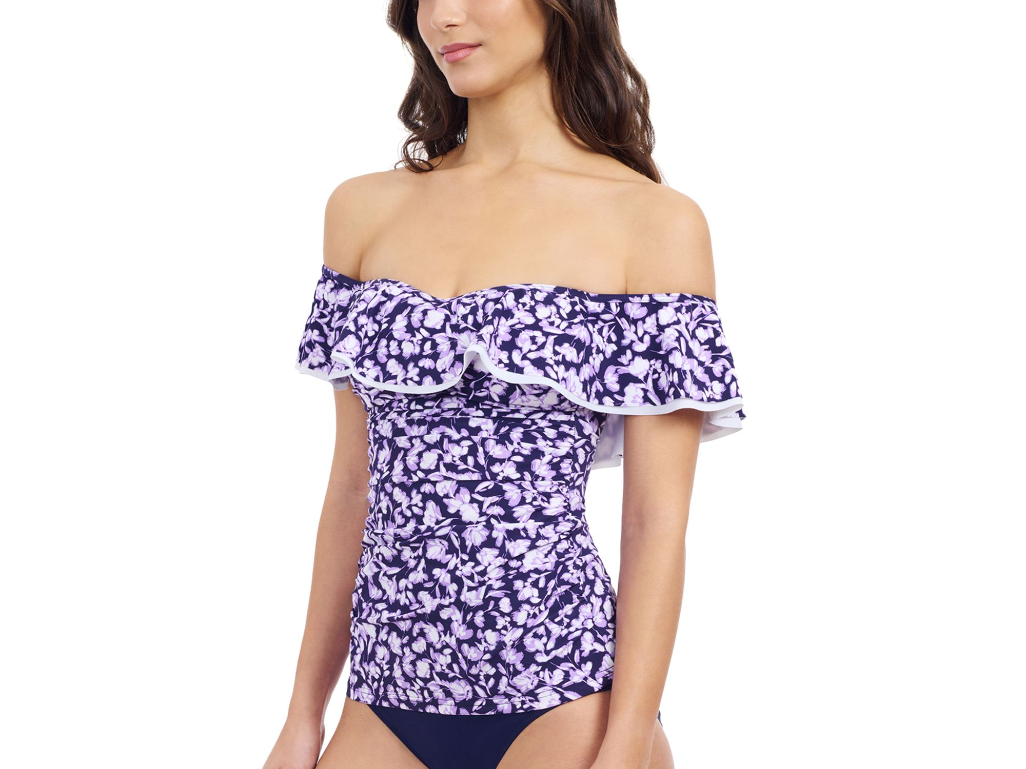 Juliette Off Shoulder Ruffle Tankini Top — Image 4