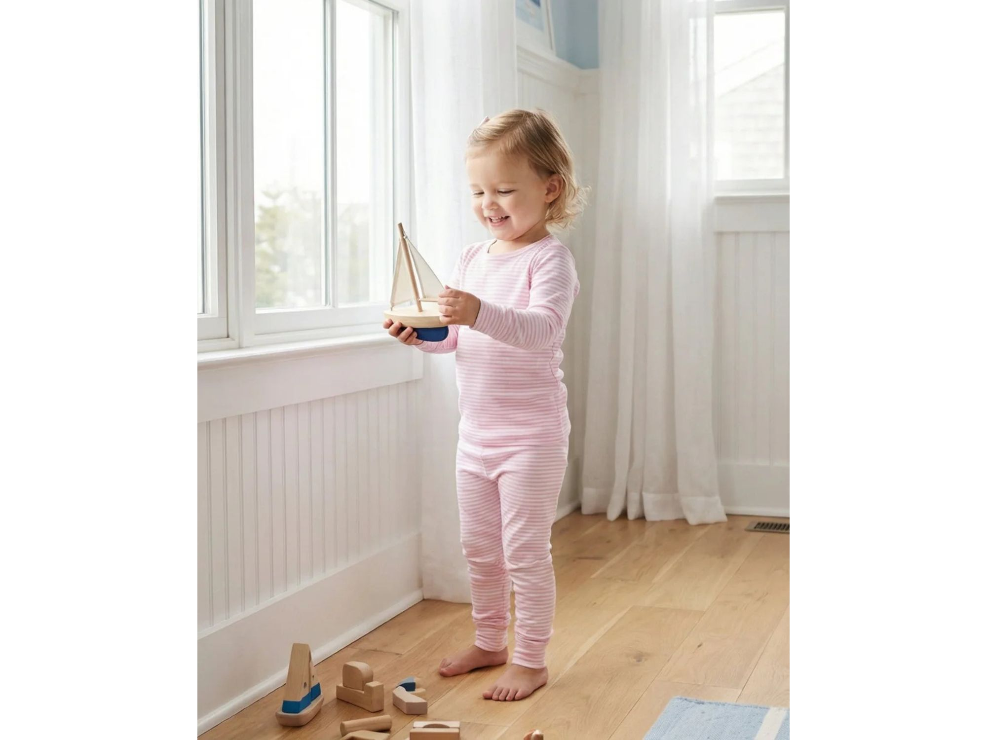 Girls' Ballet Stripe Pajama Set - Baby, Little Kid — Image 3