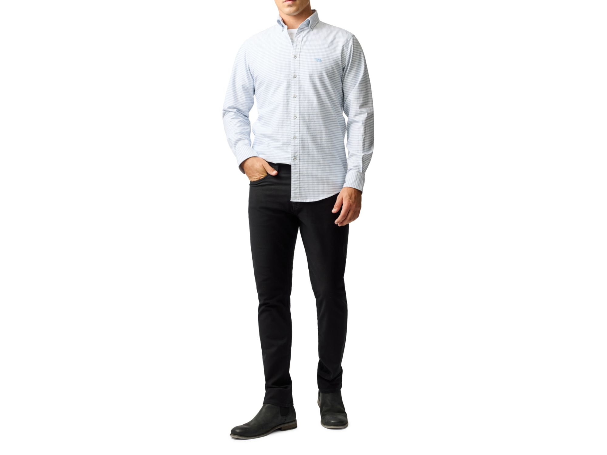 Slim Fit Gunn Check Oxford 5 Long Sleeve Shirt — Image 6