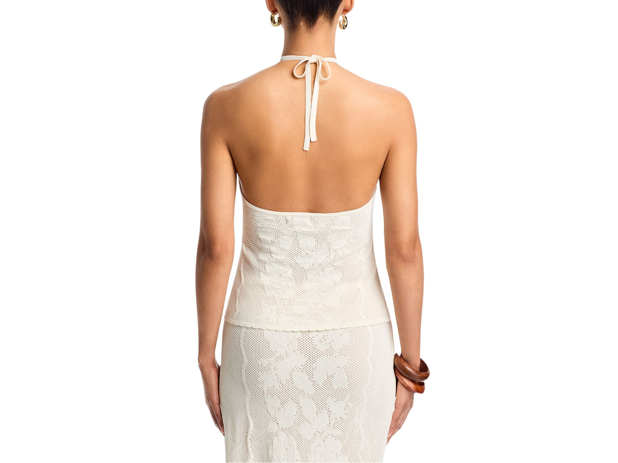 Placed Crochet Halter Top & Midi Skirt Set - Exclusive — Image 5