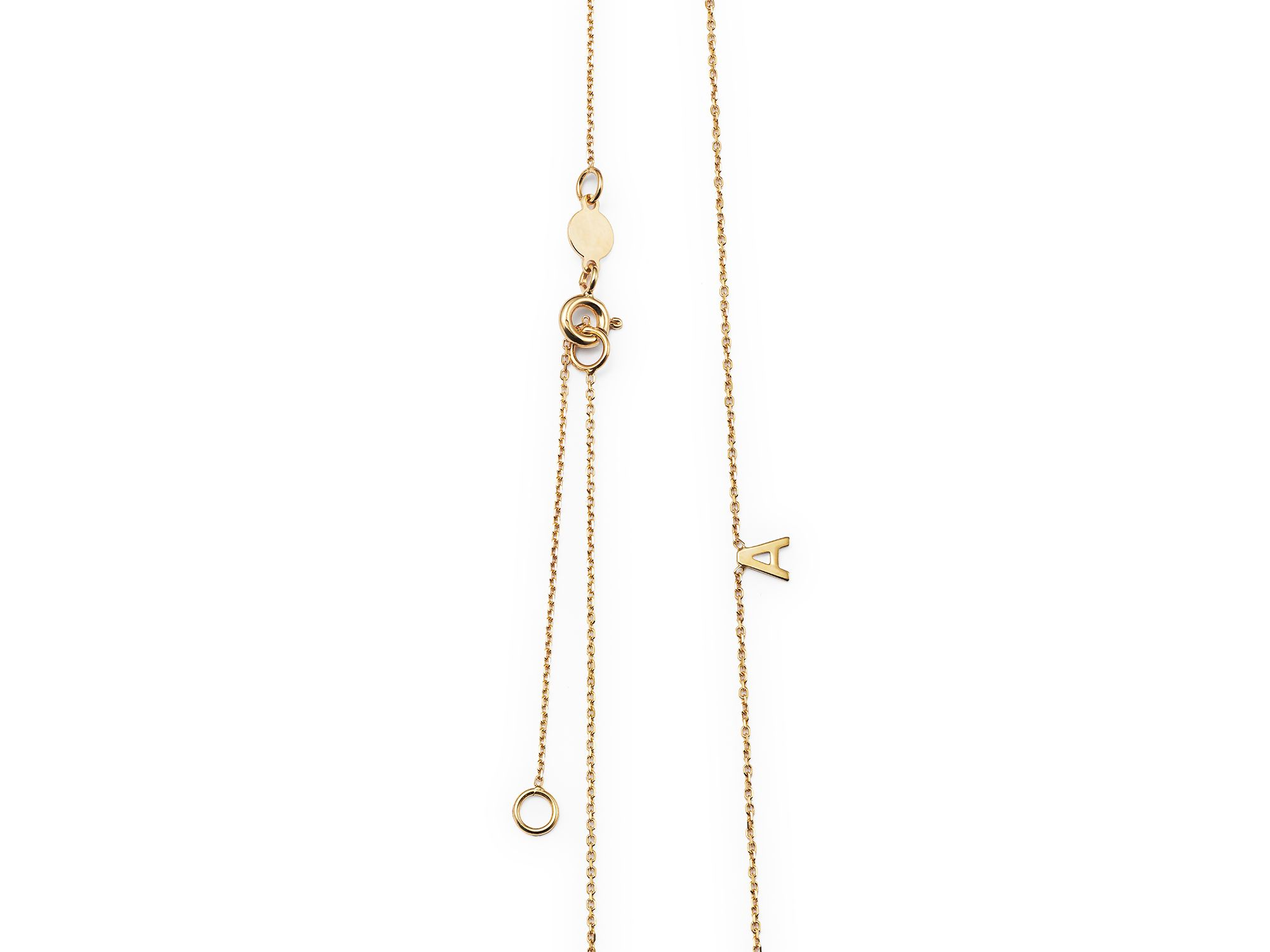 14K Yellow Gold Initial Pendant Necklace, 16" — Image 4