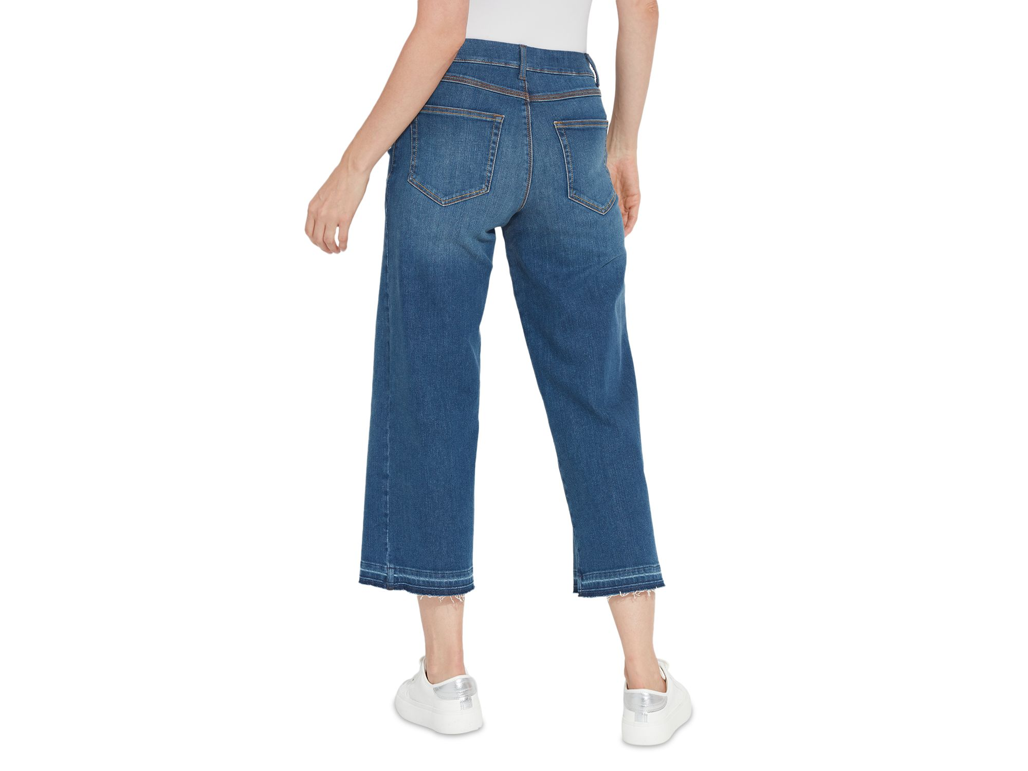 Frances High Rise Cropped Wide Leg Jeans in Authentic Midwash — Image 3