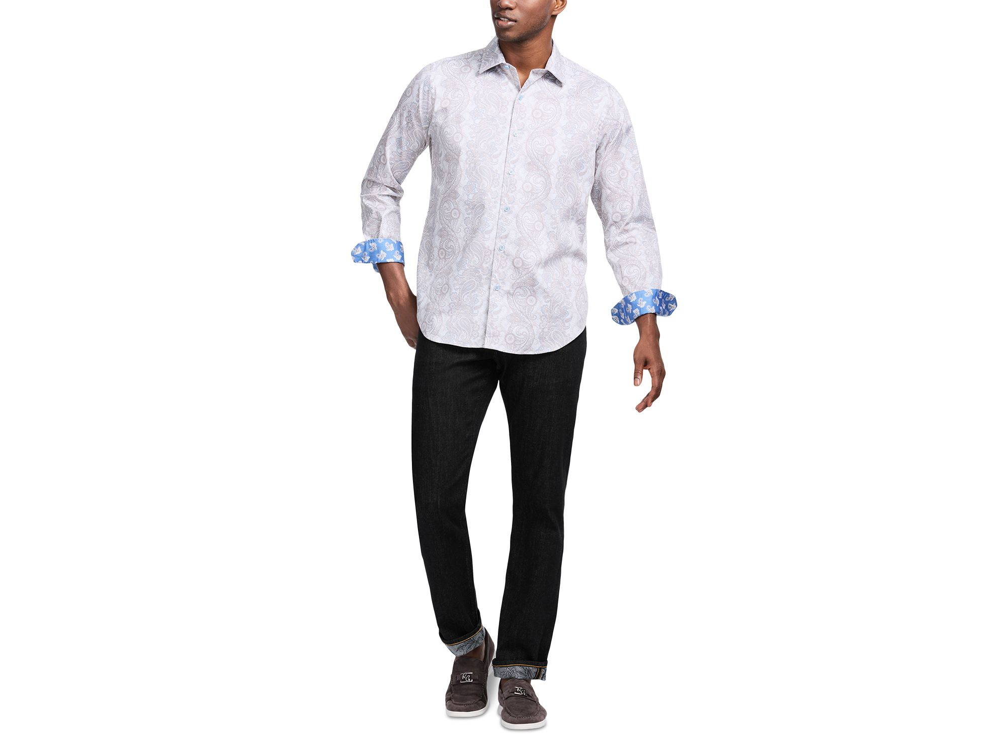 Auberry Printed Long Sleeve Button Front Shirt — Image 6