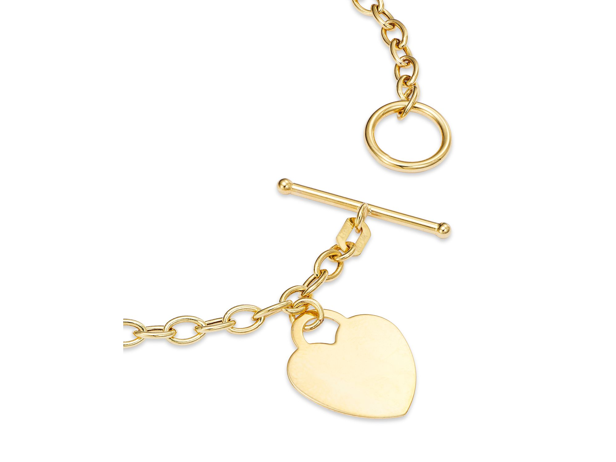 Polished Heart Toggle Bracelet in 14K Yellow Gold — Image 4