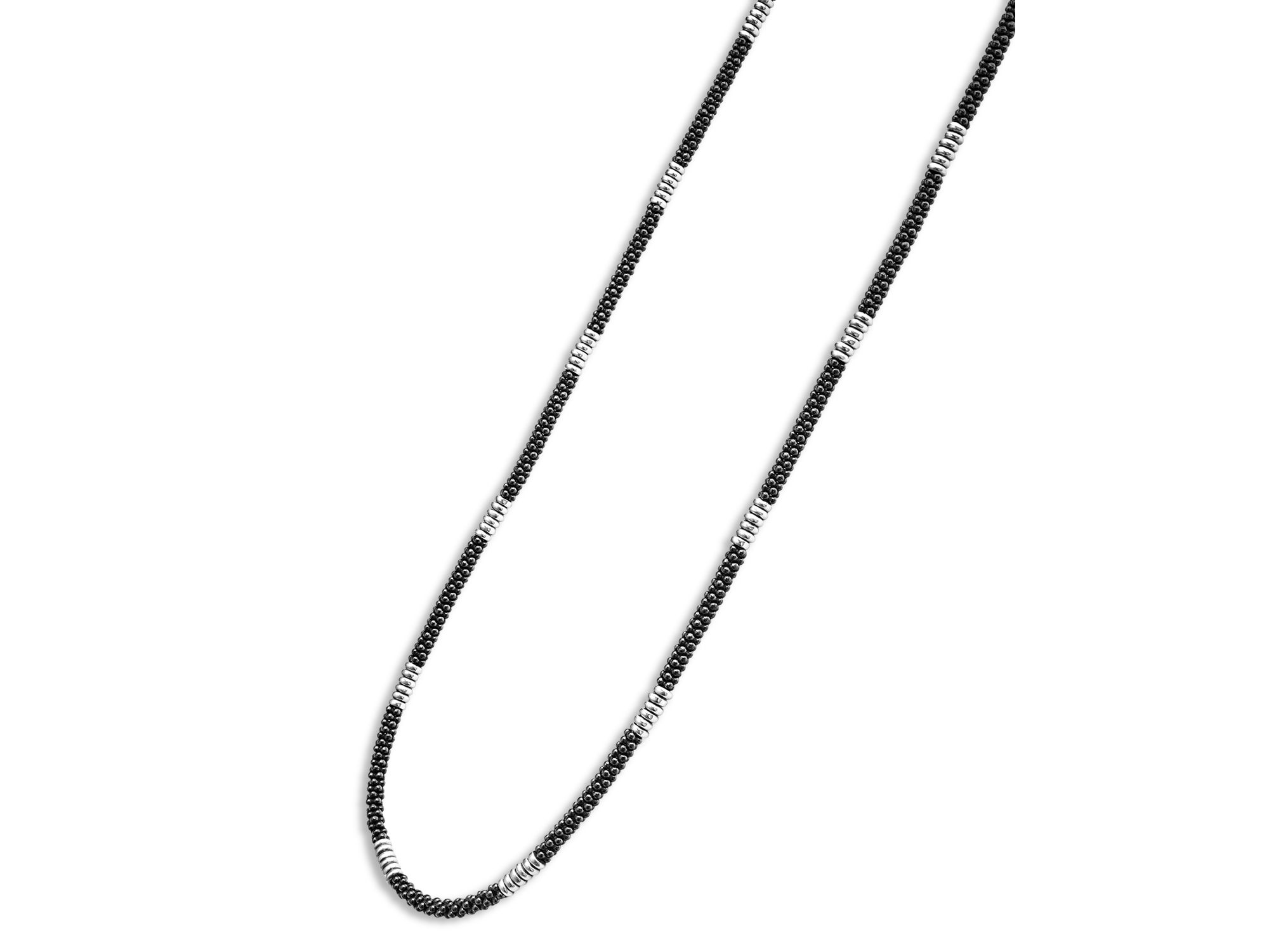 Black Caviar Silver Station Ceramic Beaded Necklaces — Image 3