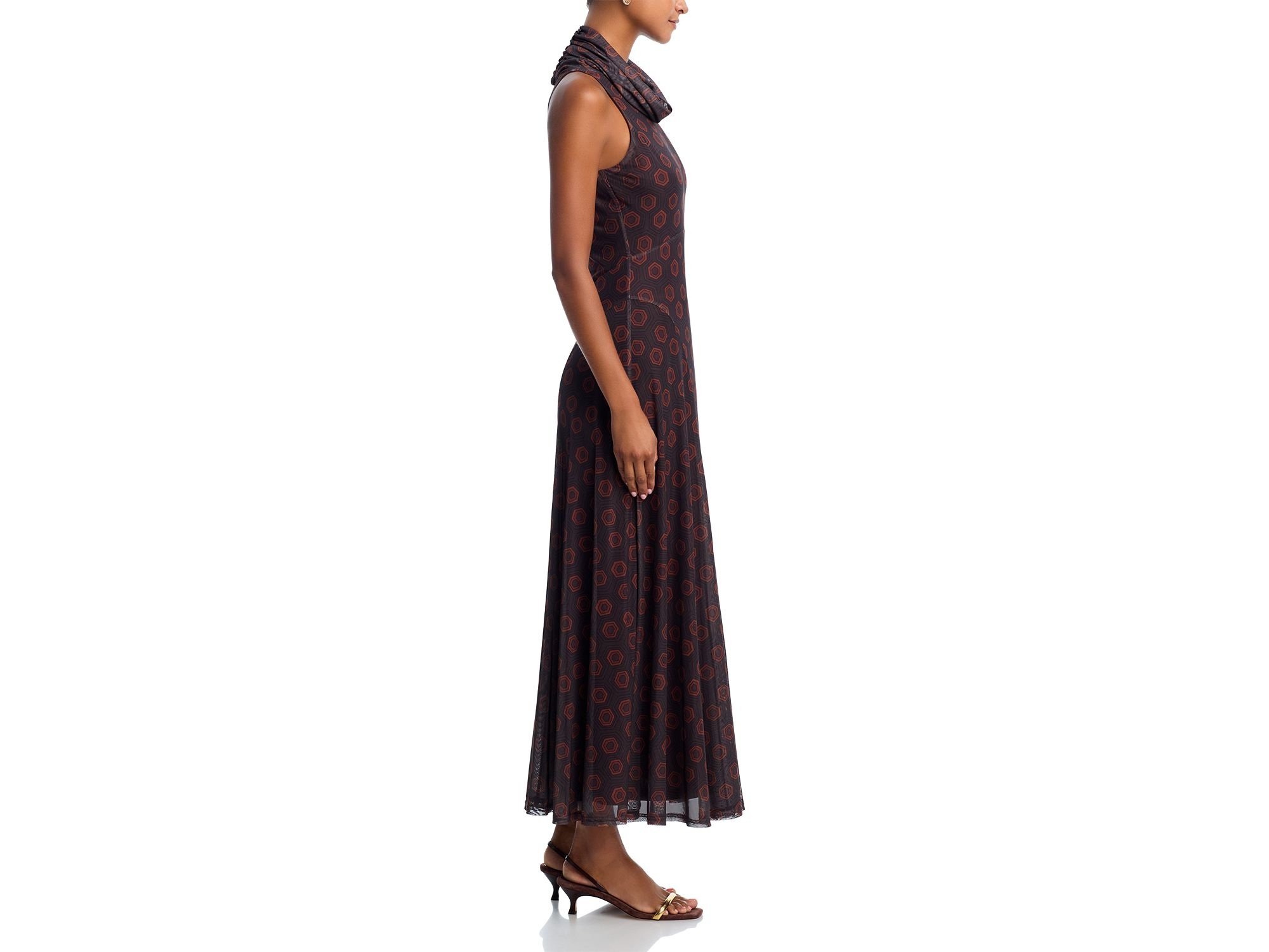 Turtleneck Mesh Maxi Dress - Exclusive — Image 5