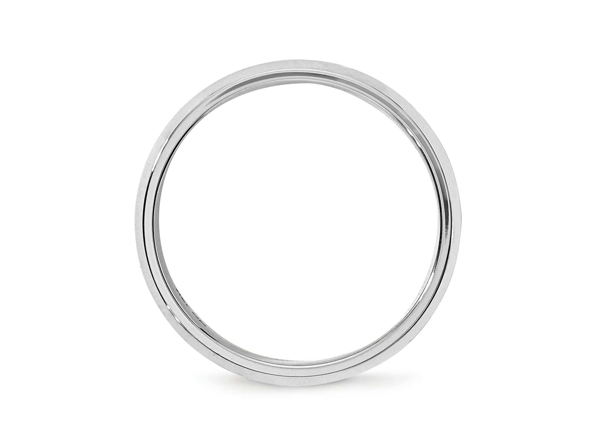 Men's 6mm Bevel Edge Comfort Fit Band in 14K White Gold — Image 3