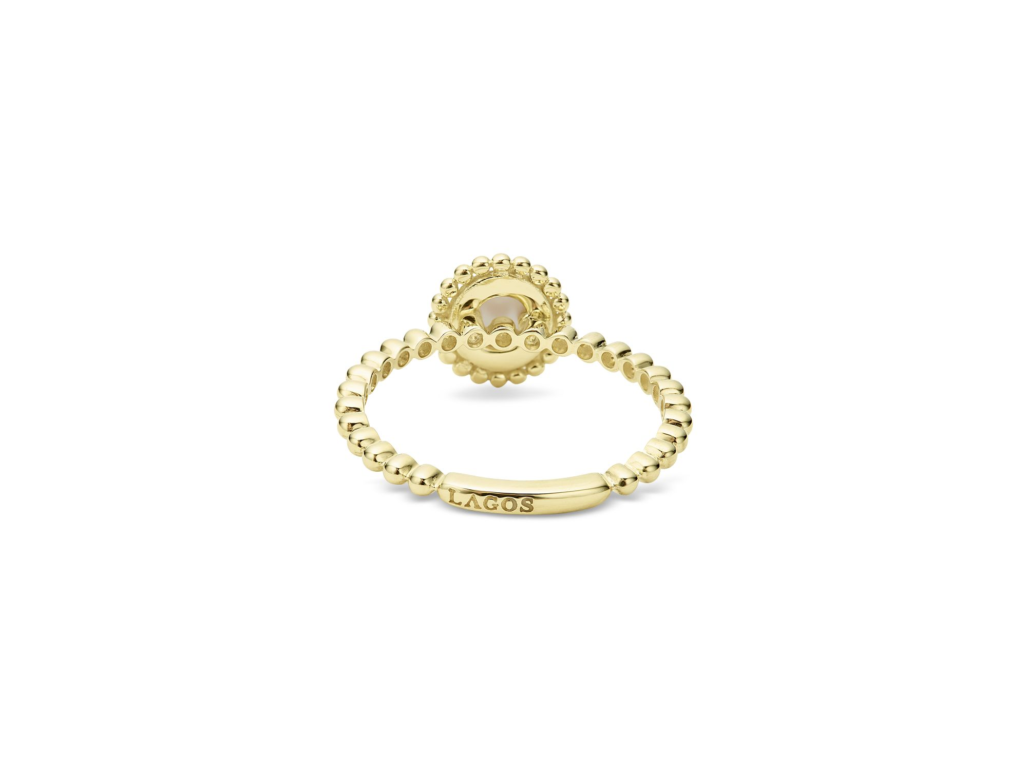 18K Yellow Gold Covet Mother of Pearl Stack Ring — Image 3