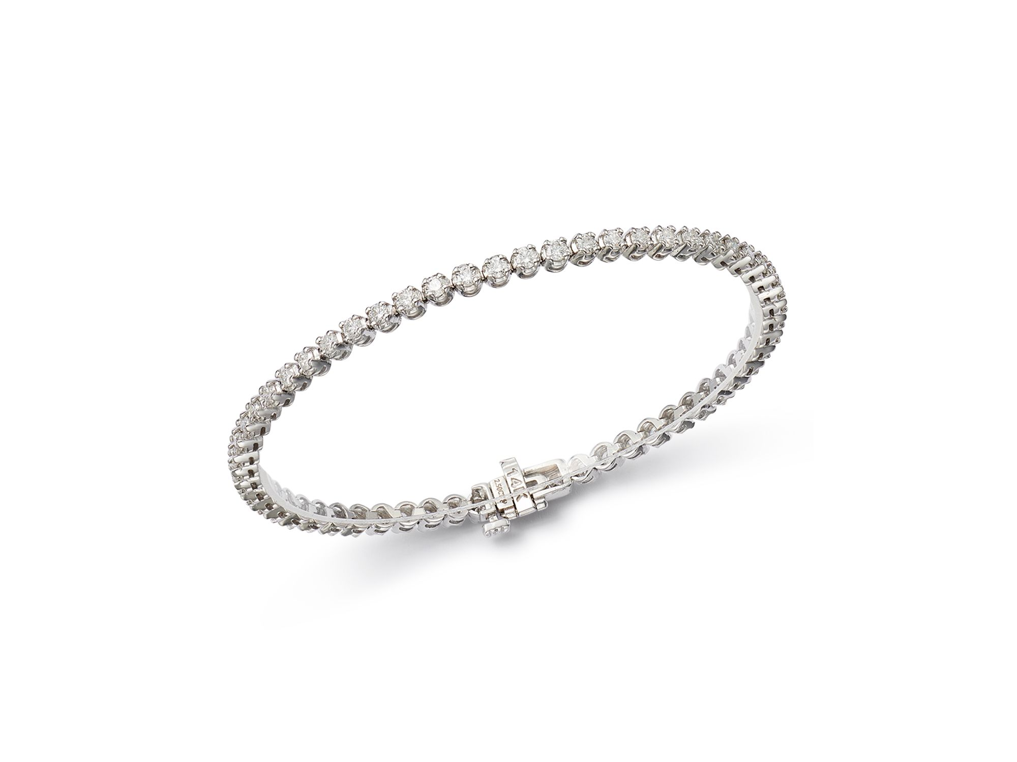 Certified Diamond Tennis Bracelet in 14K White Gold, 2.50-8.0 tcw — Image 5