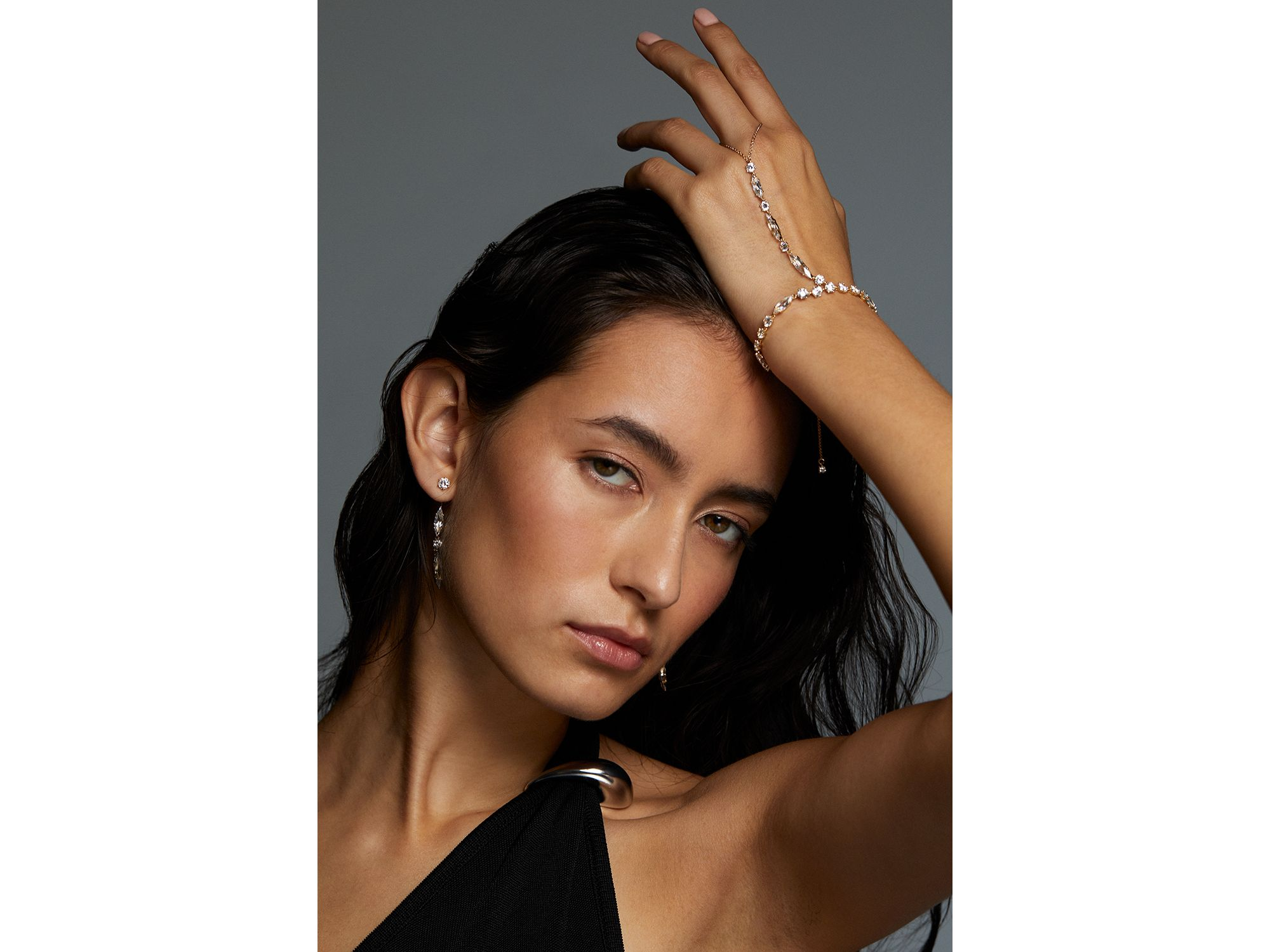 BTRX Mixed Cubic Zirconia Hand Chain Bracelet — Image 3