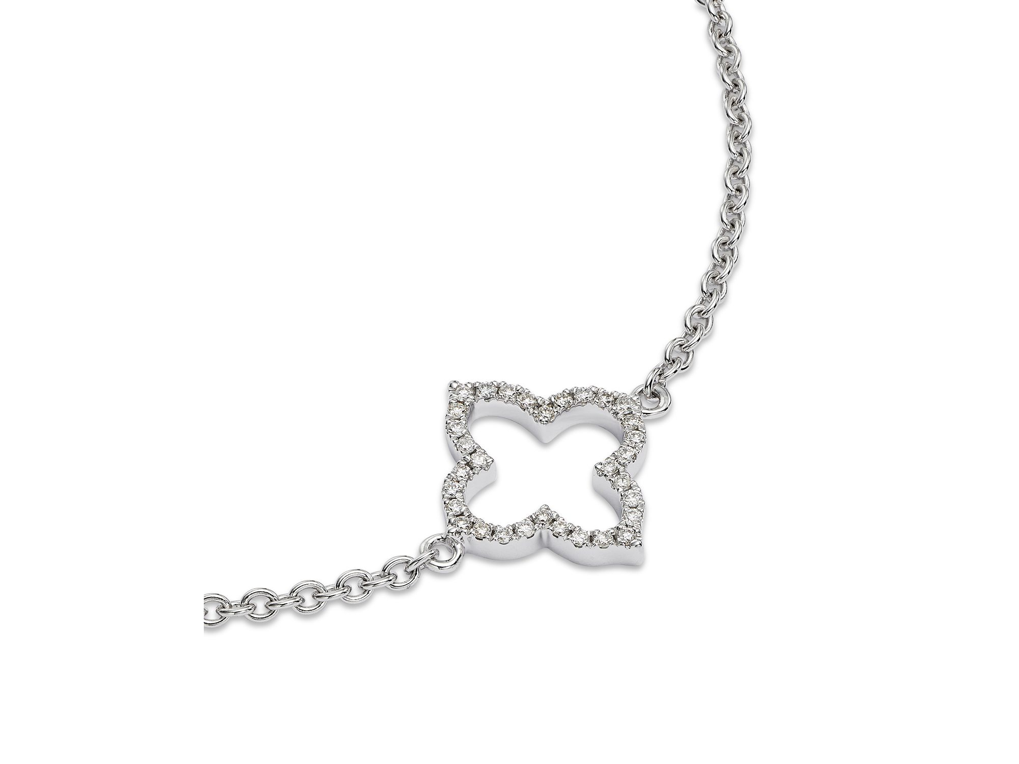 Diamond Clover Station Collection Bracelet in 14K Gold, 0.38 tcw — Image 7
