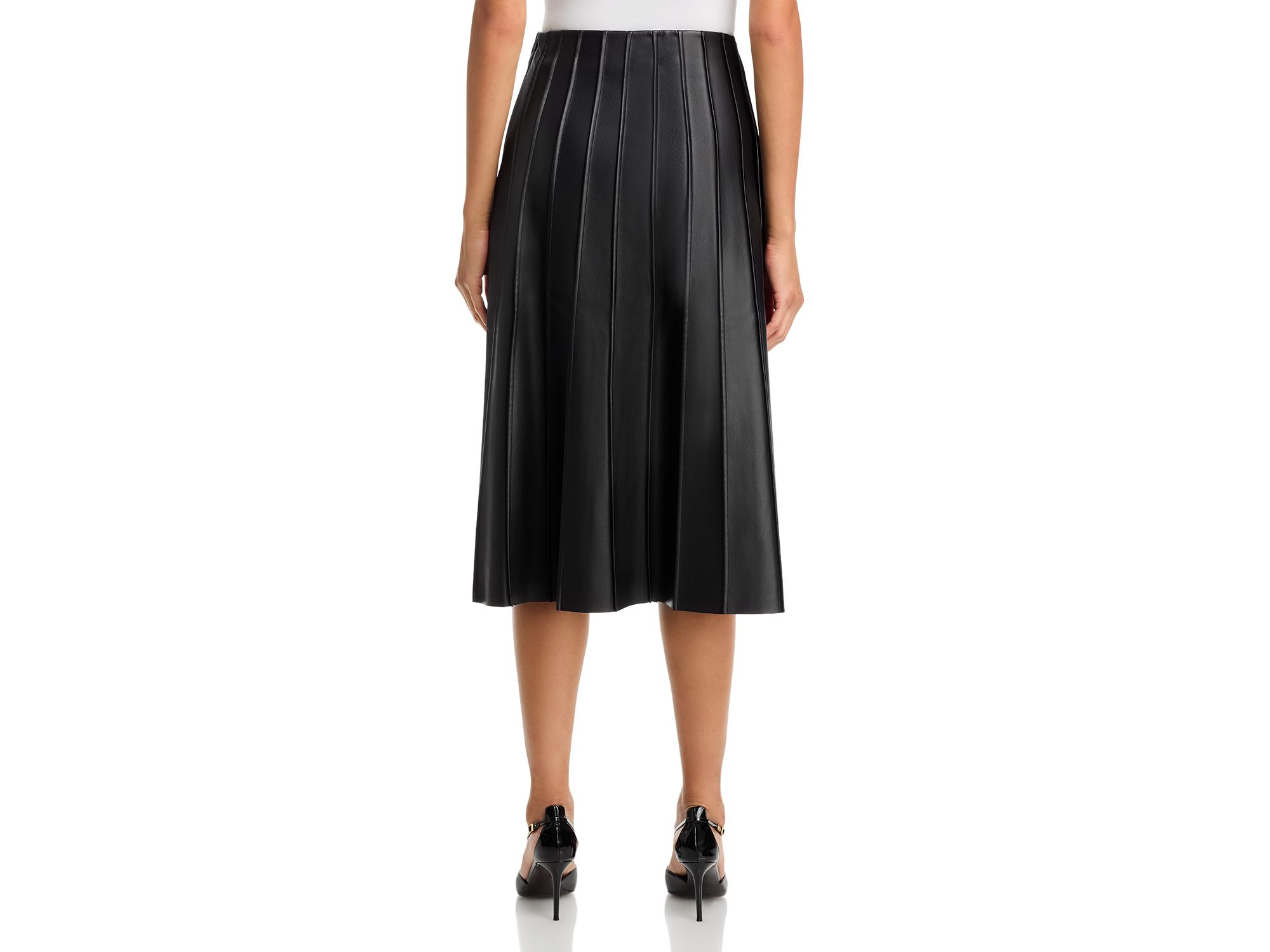 Faux Leather Piped Skirt — Image 4