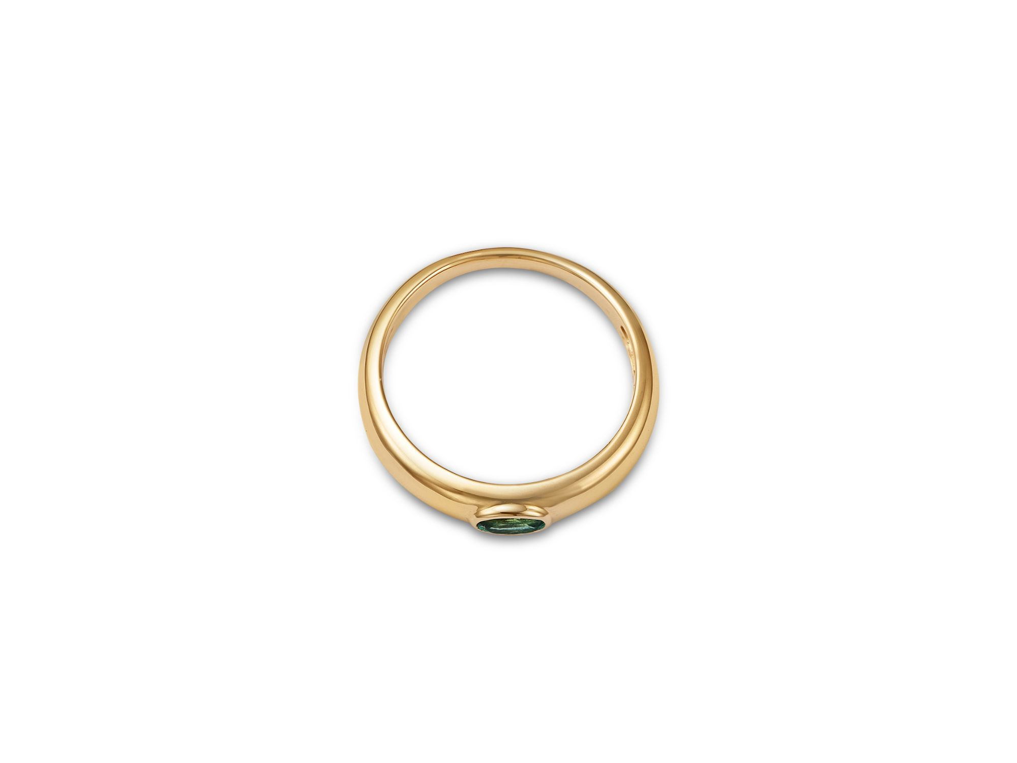 Emerald Bezel Ring in 14K Yellow Gold — Image 3