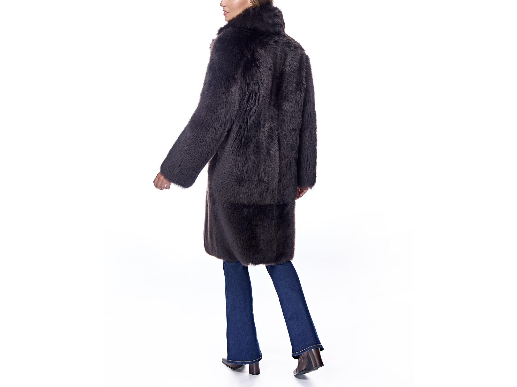 Shearling Coat with Notch Collar — Image 5