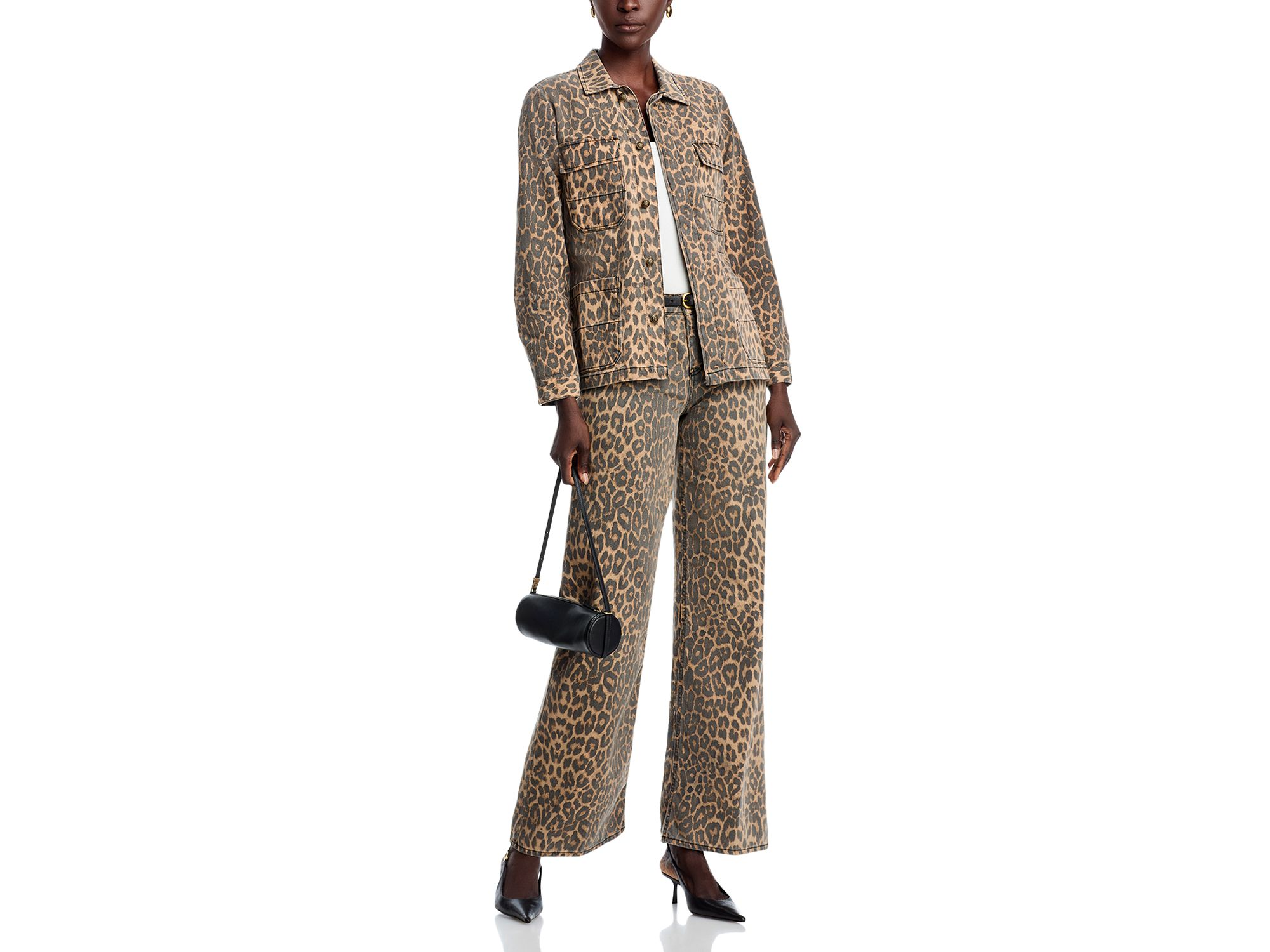 Joan Leopard Print Jeans in Natural Multi — Image 5