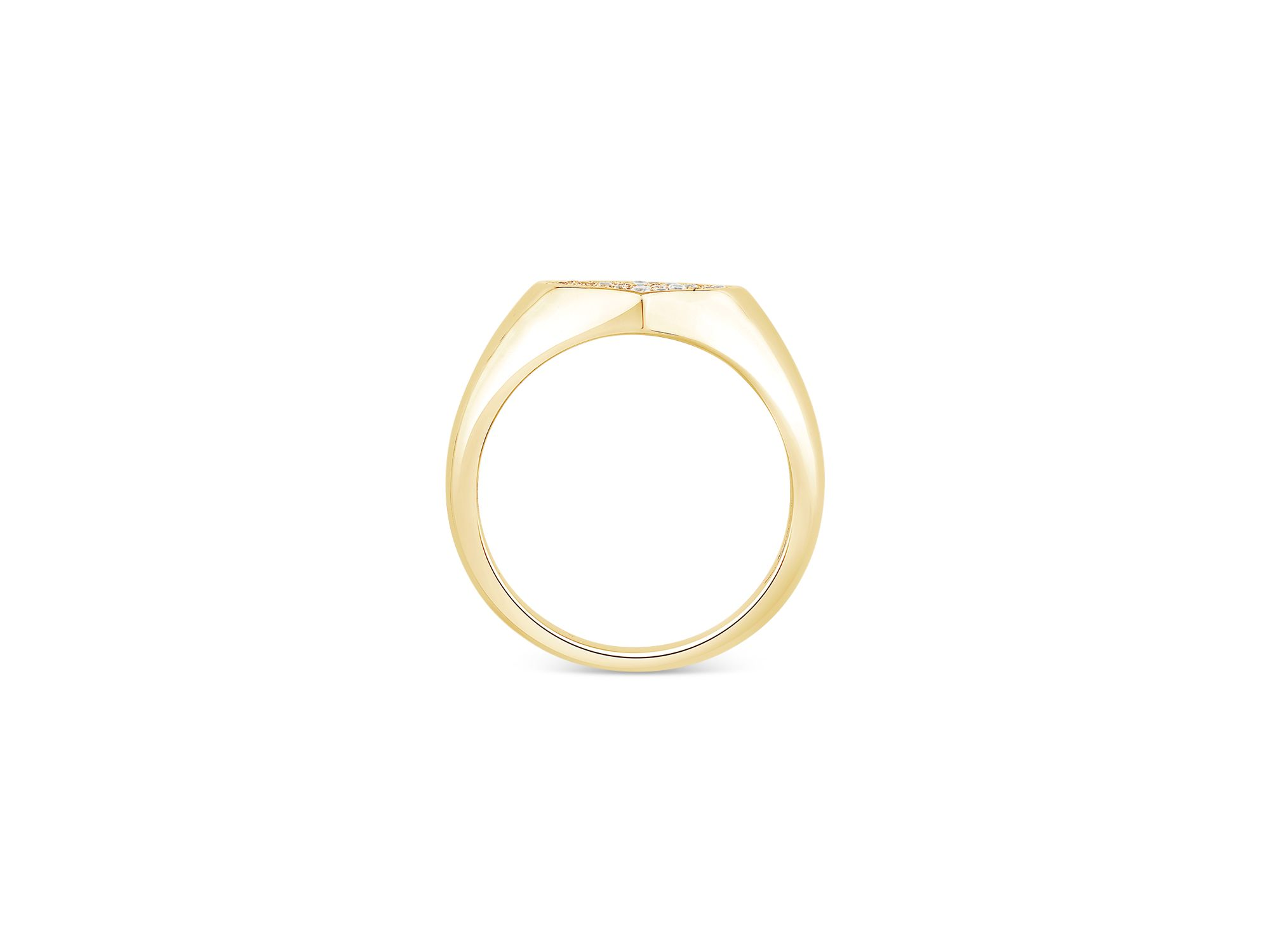 Diamond Heart Signet Ring in 14K Yellow Gold, 0.25 tcw — Image 5