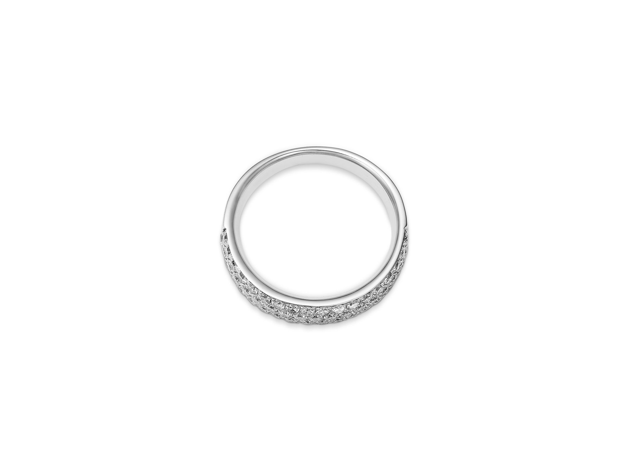 Diamond Pavé Three Row Band in 14K White Gold, 1.0 tcw — Image 3