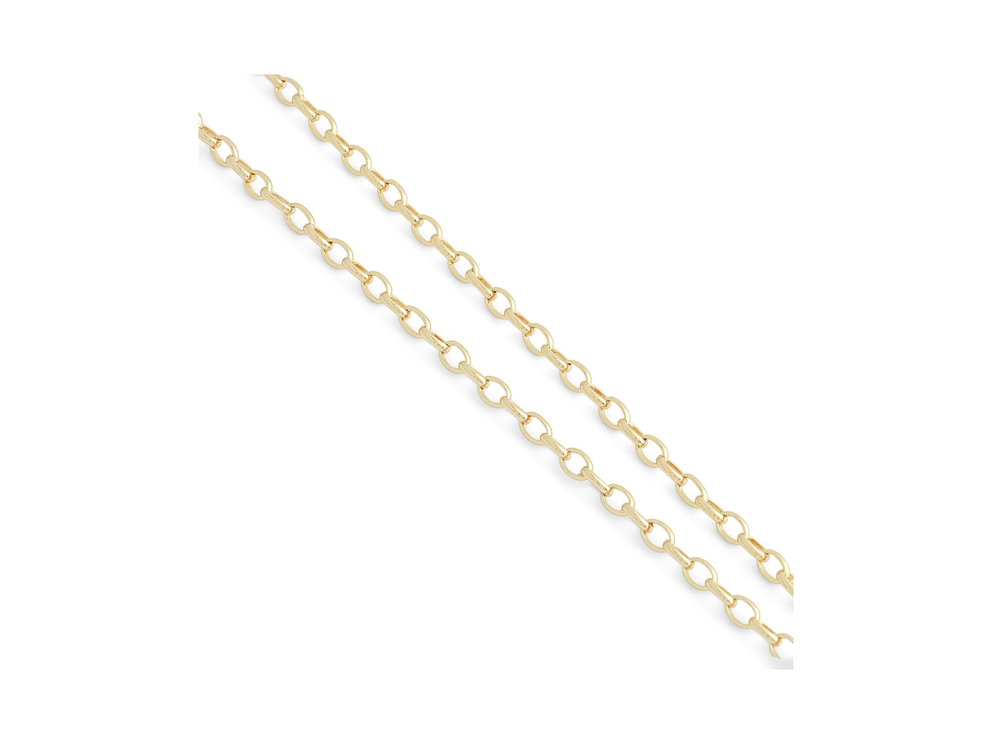 Bamboo White Stone Pendant Necklace in 18K Gold Plated, 18"- 20" — Image 3