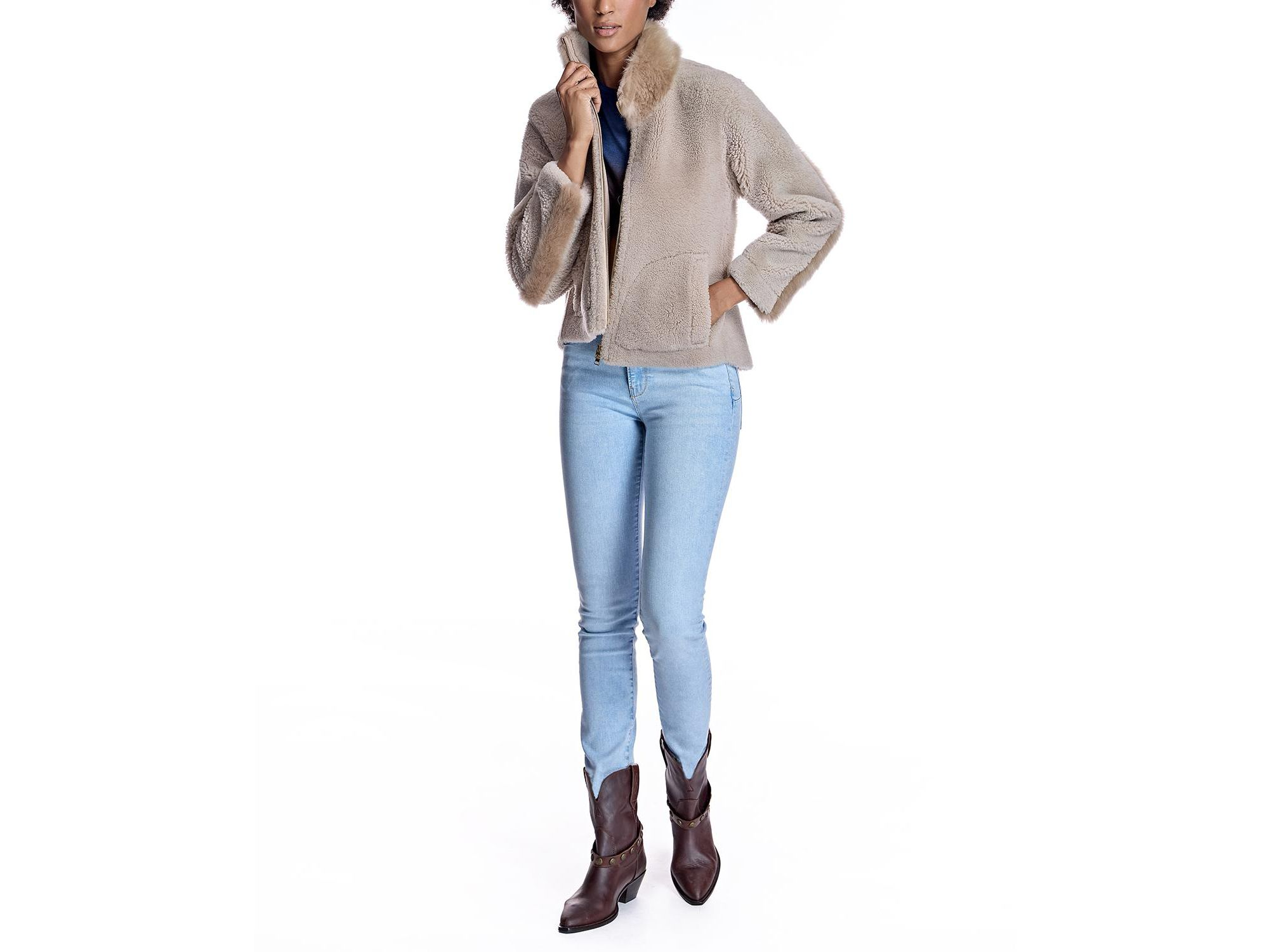 Shearling Jacket with Zipper — Image 5