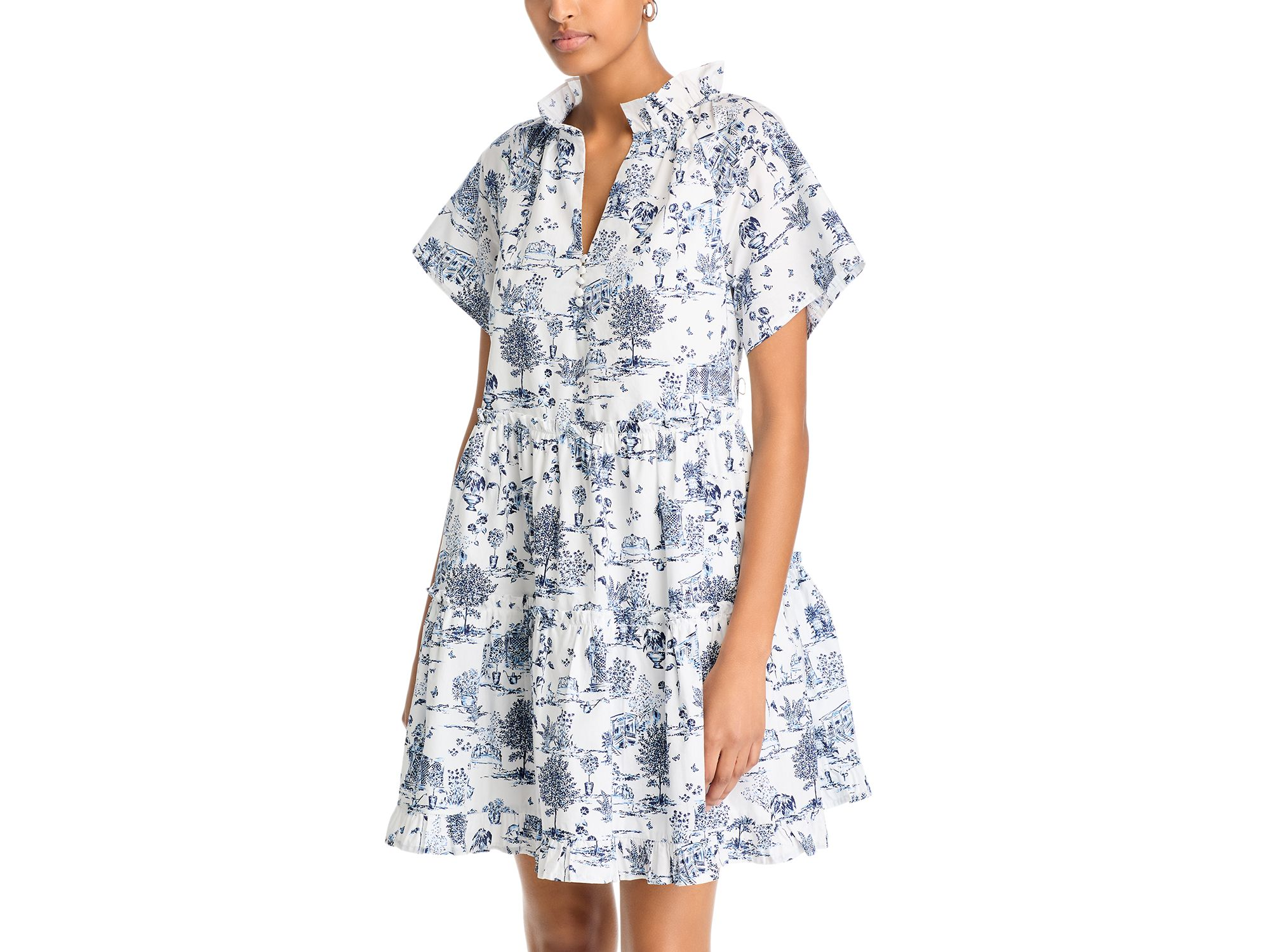 Toile Short Sleeve Mini Dress - Exclusive — Image 4