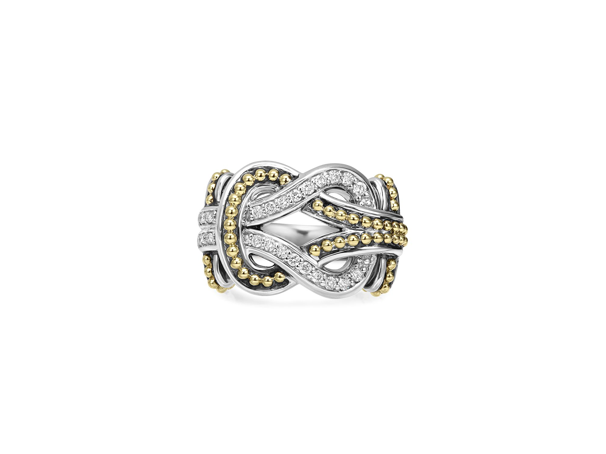 Sterling Silver and 18K Gold Newport Diamond Ring — Image 3