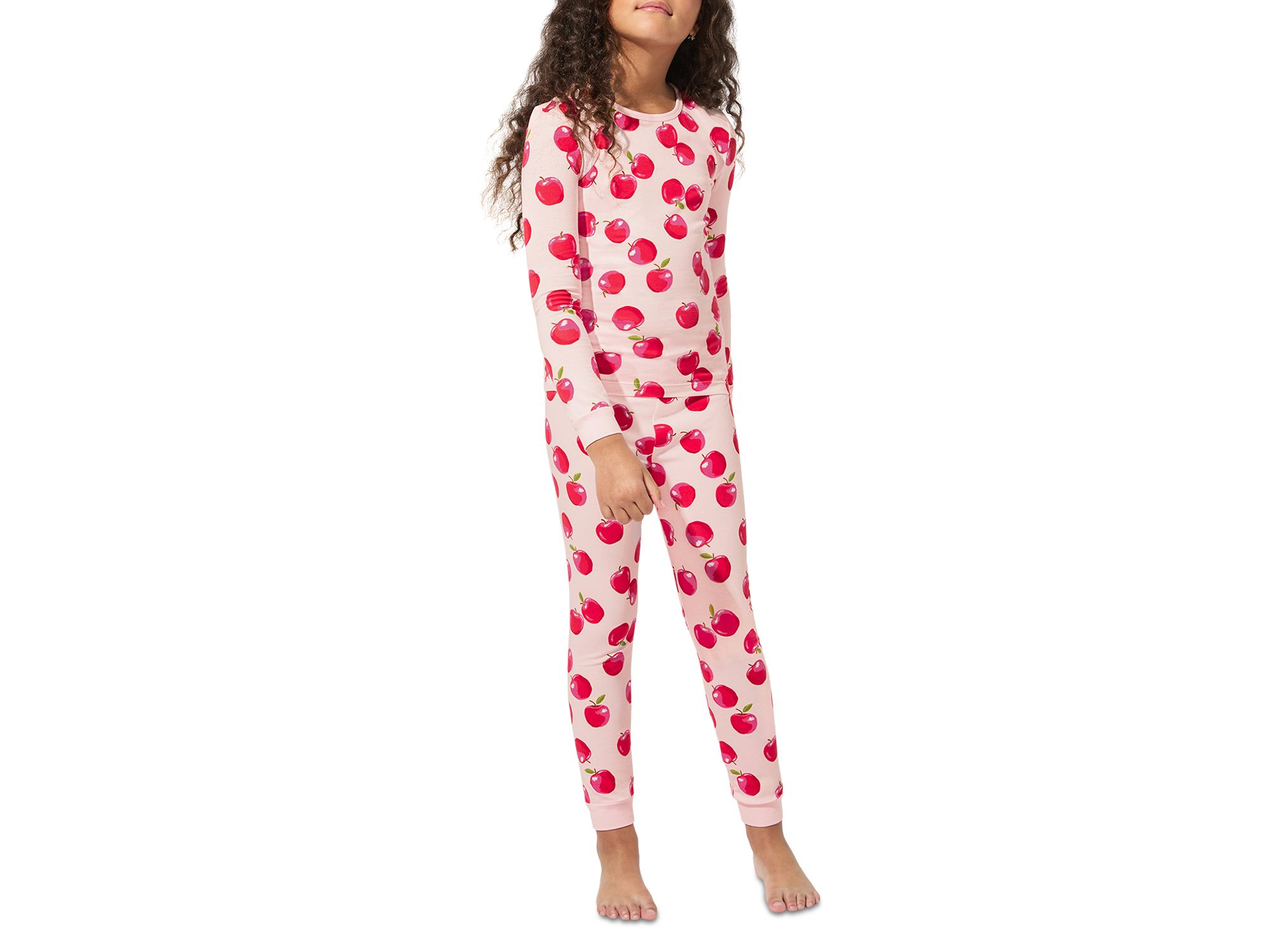 Girls' Knit Printed Long Sleeve Pajama Set - Little Kid, Big Kid — Image 3