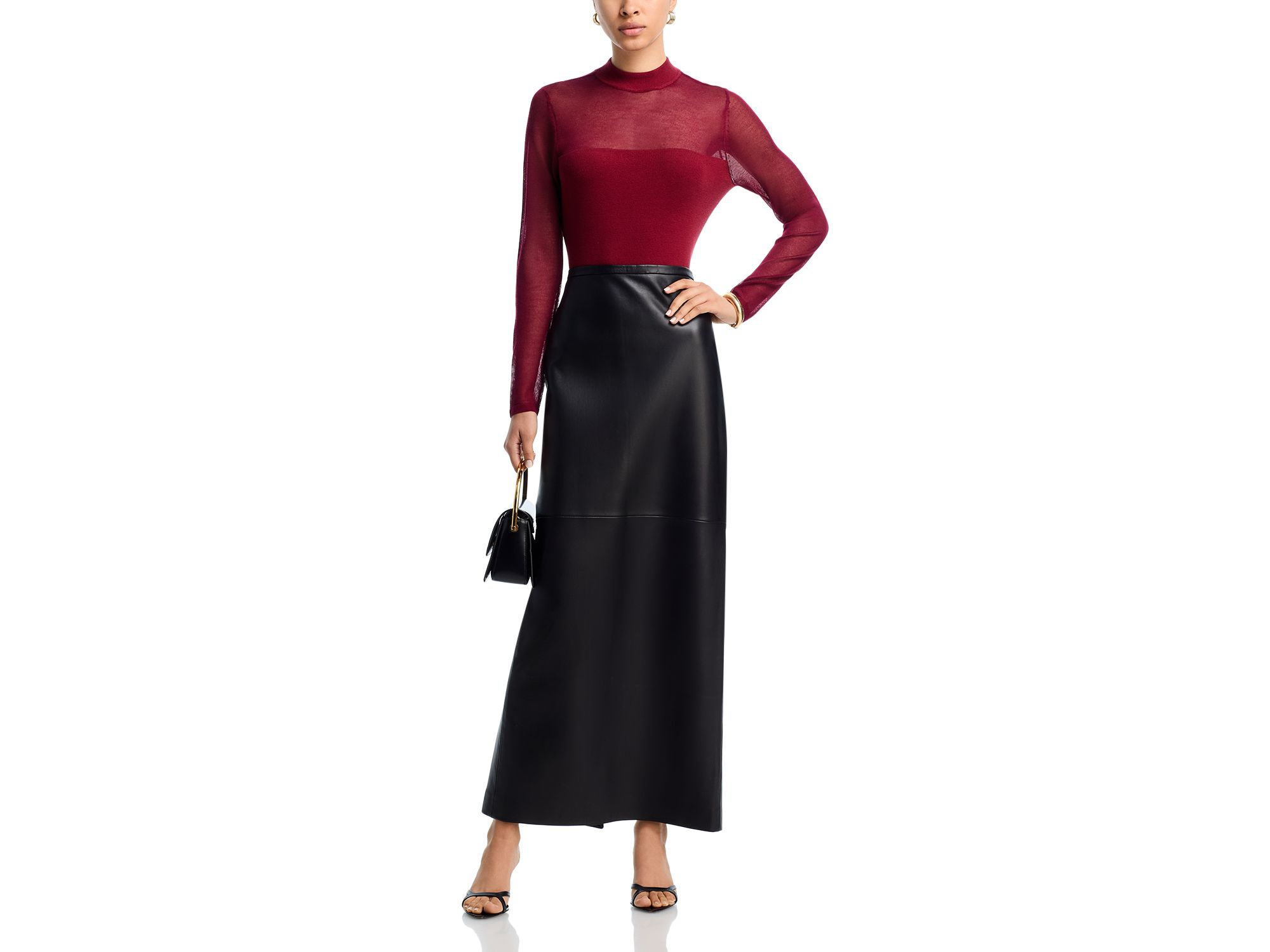 Sheer Knit Mock Neck Top - Exclusive — Image 4