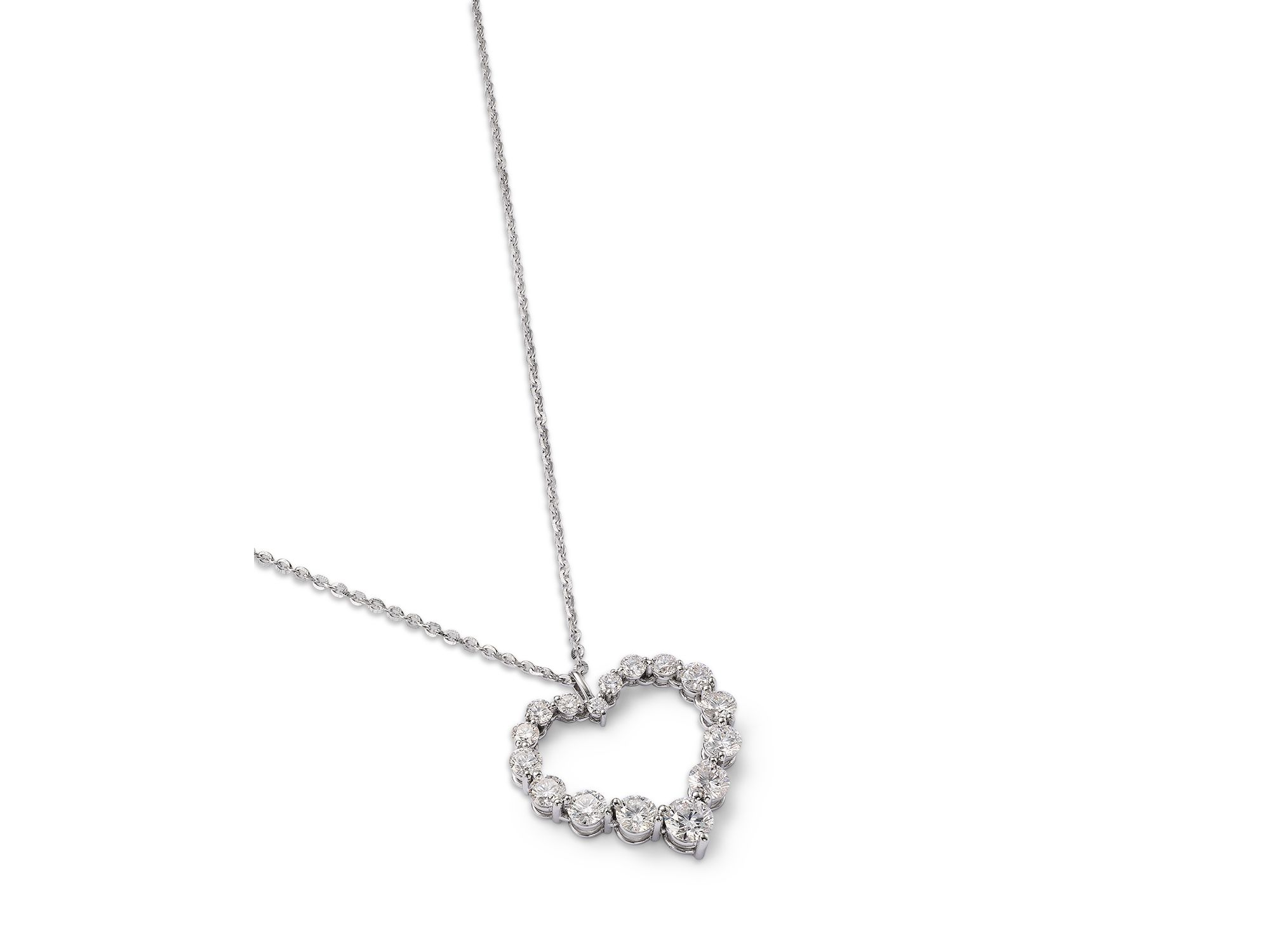 Certified Lab Grown Diamond Heart Pendant Necklace in 14K White Gold, 2.0 tcw — Image 3