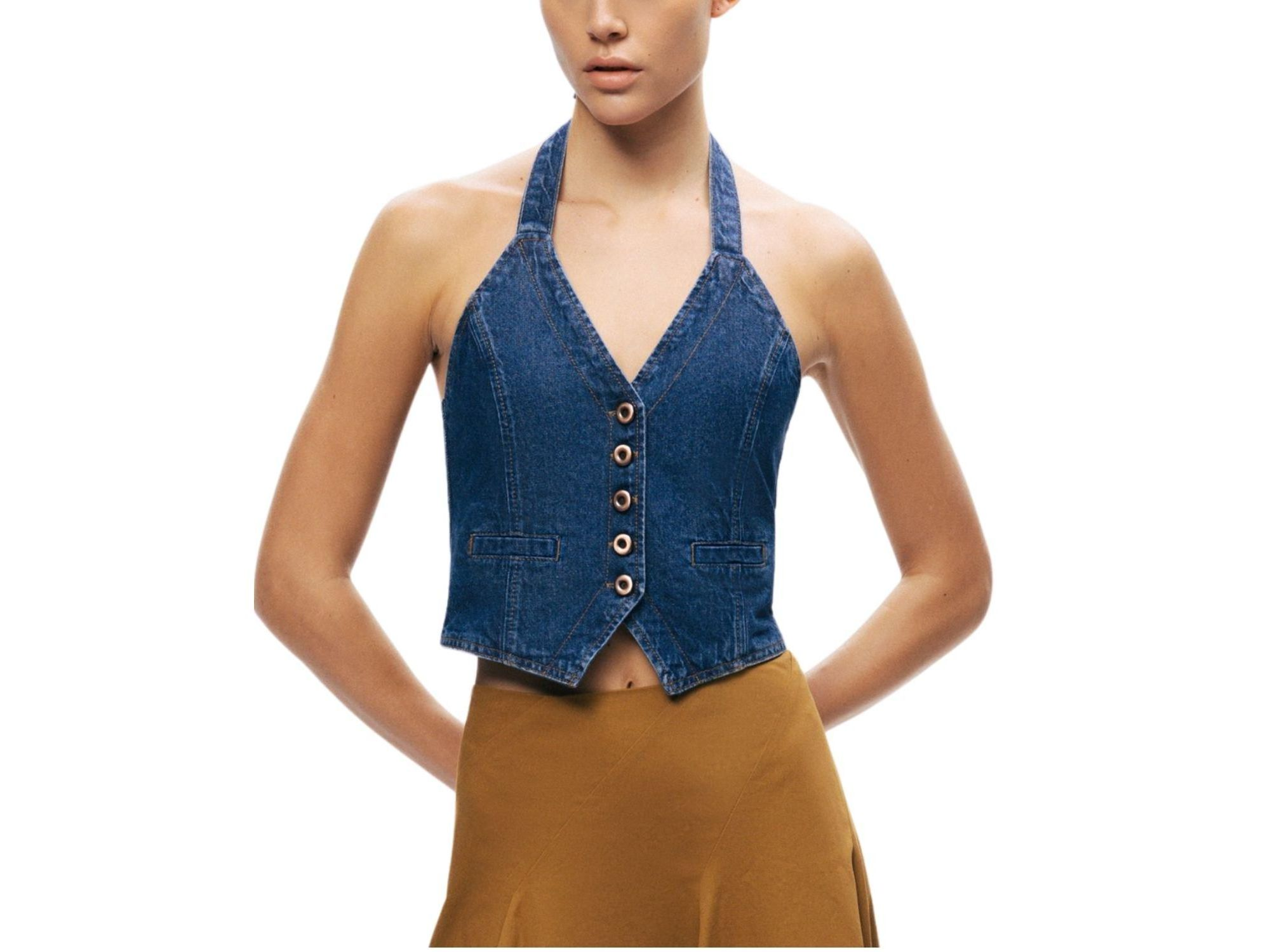 Halter Neck Denim Vest — Image 4