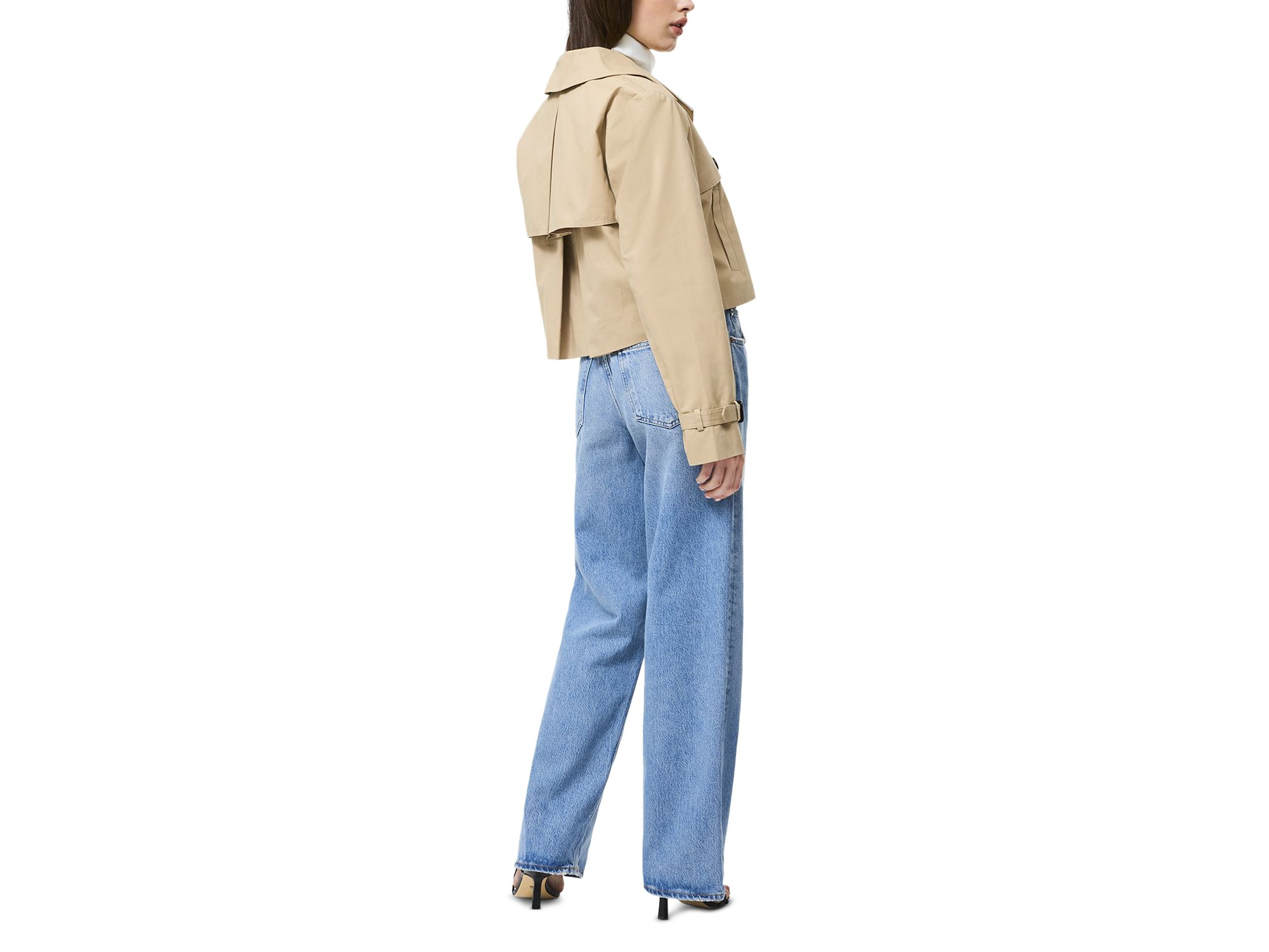 Cropped Twill Trench Coat — Image 5