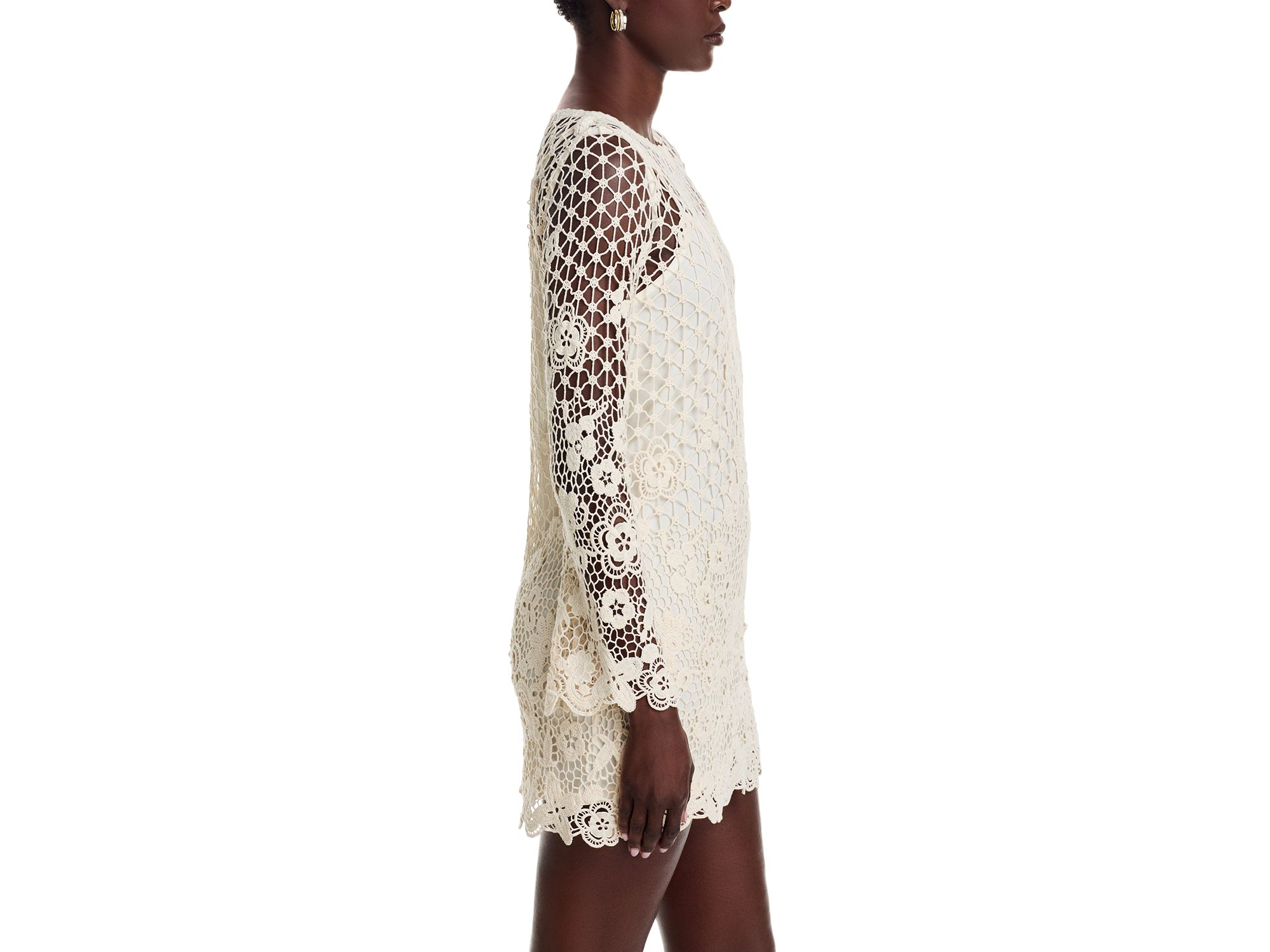 Crochet Boat Neck Bell Sleeve Dress - Exclusive — Image 5