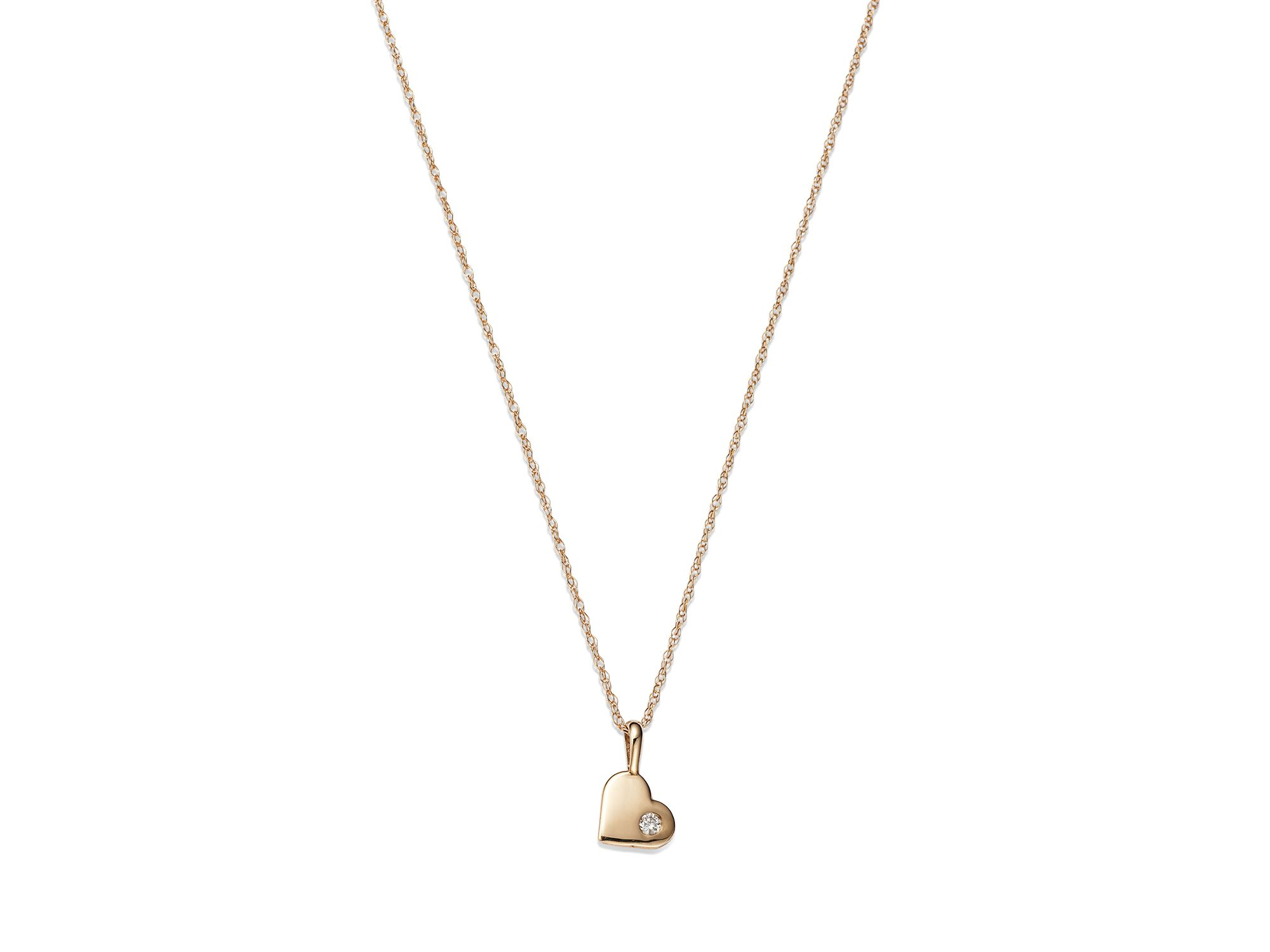 Diamond Heart Pendant Necklace in 14K Yellow Gold, 0.03 tcw — Image 5