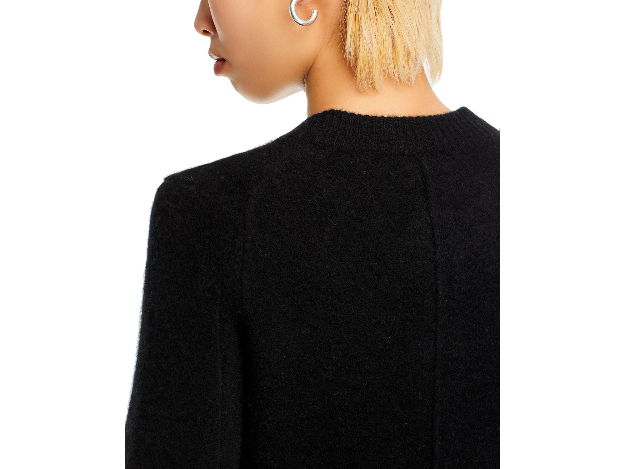 100% Cashmere Cropped Wide Sleeve Crewneck Cardigan - Exclusive — Image 3
