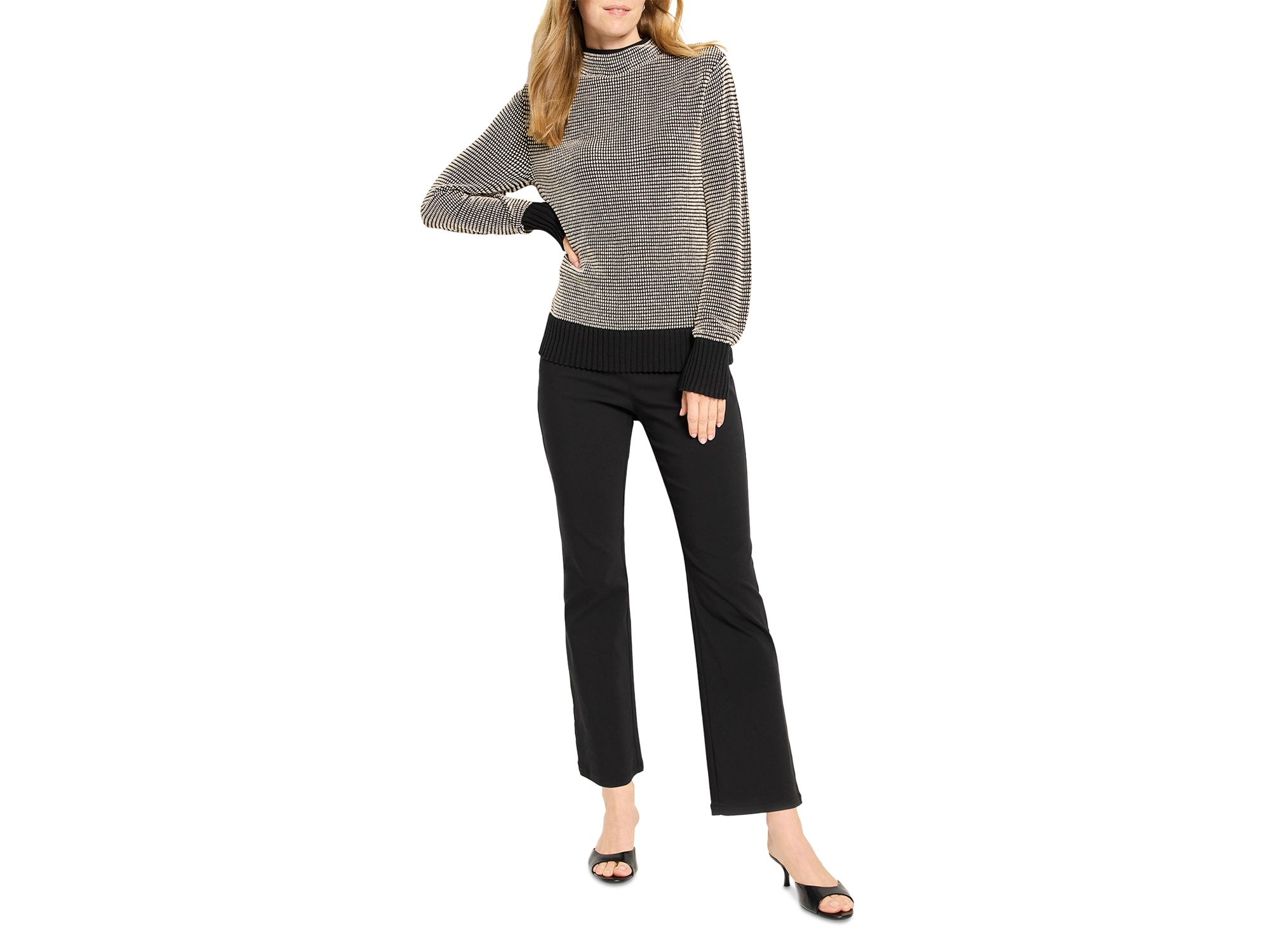 Funnel Neck Pixel Knit Sweater — Image 4