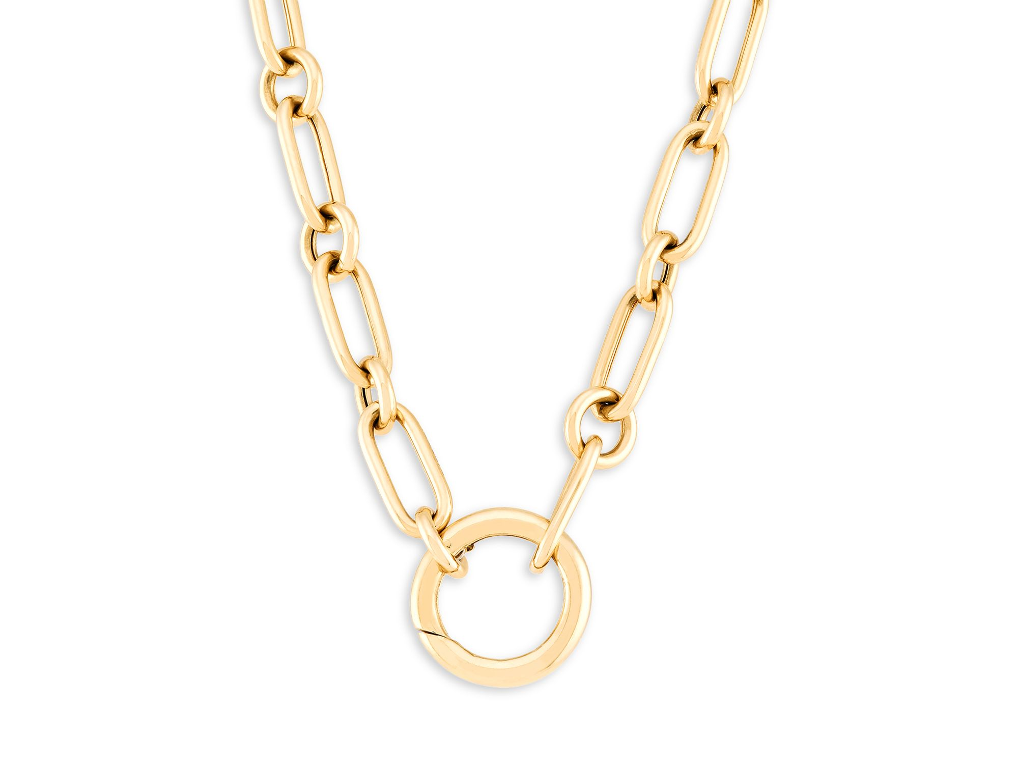 Paperclip Link Chain Necklace in 14K Yellow Gold, 18" — Image 3
